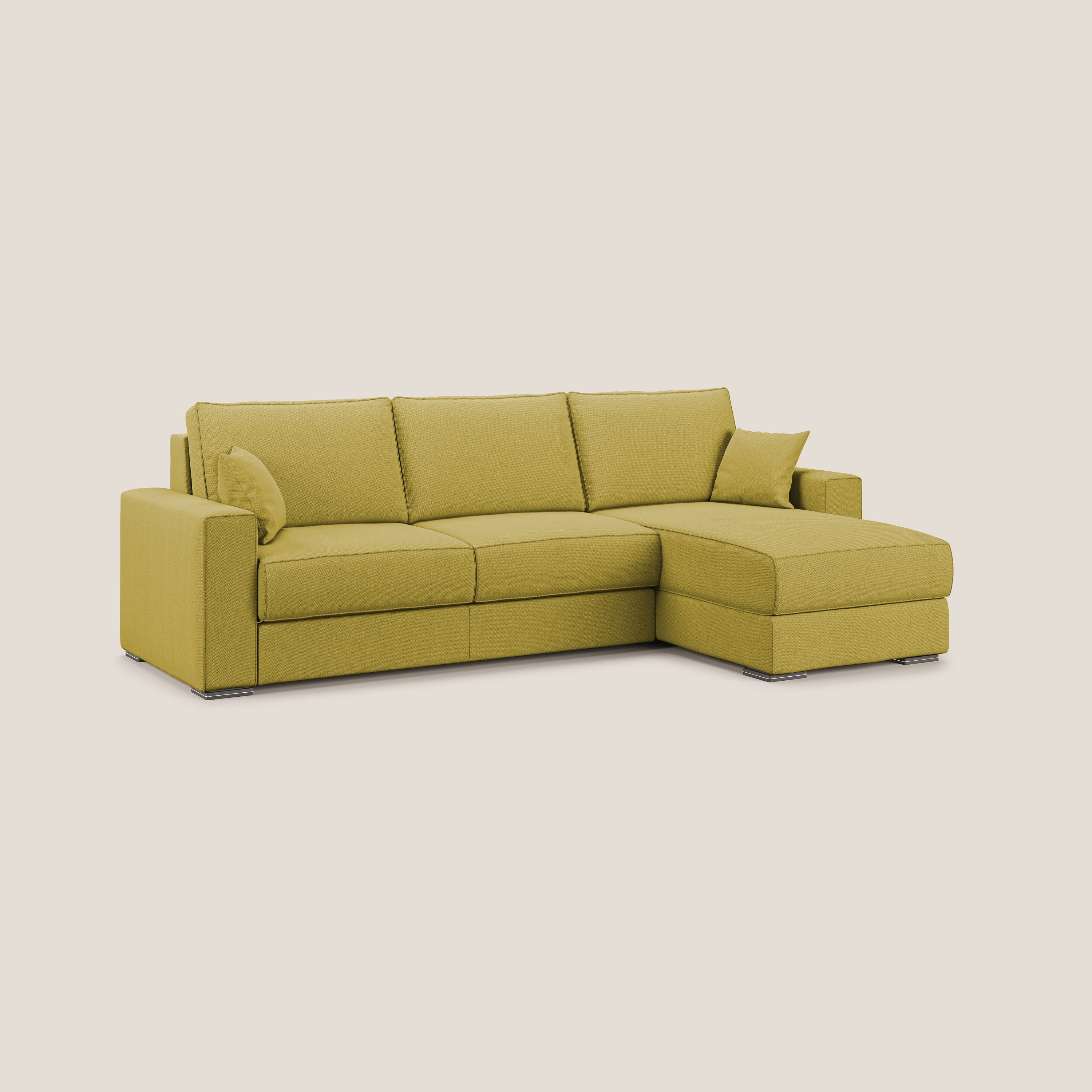 Dream Divano letto angolare in tessuto smacchiabile T05 giallo - divani.store