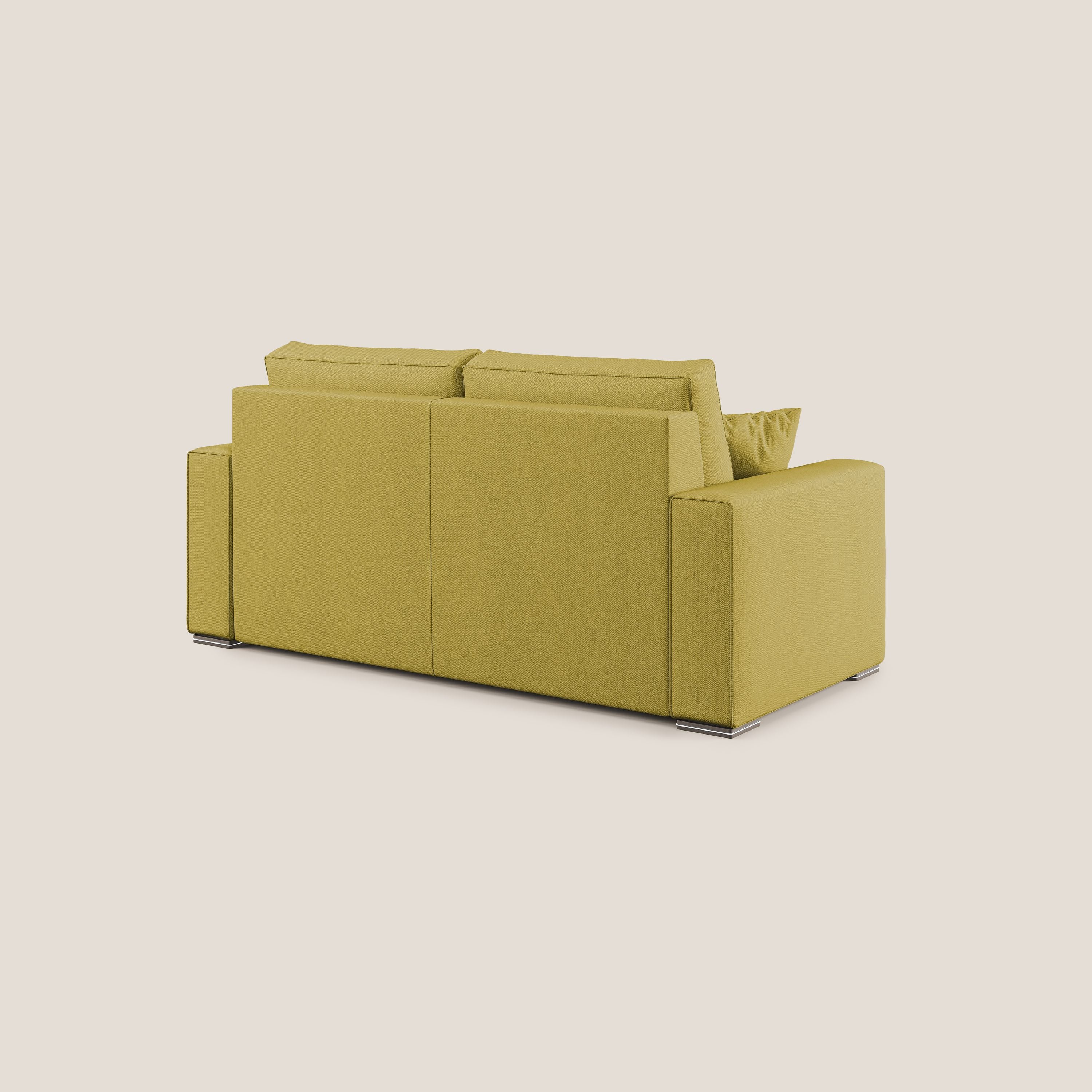 Dream Divano letto moderno dai morbidi cuscini in tessuto smacchiabile T05 giallo - divani.store