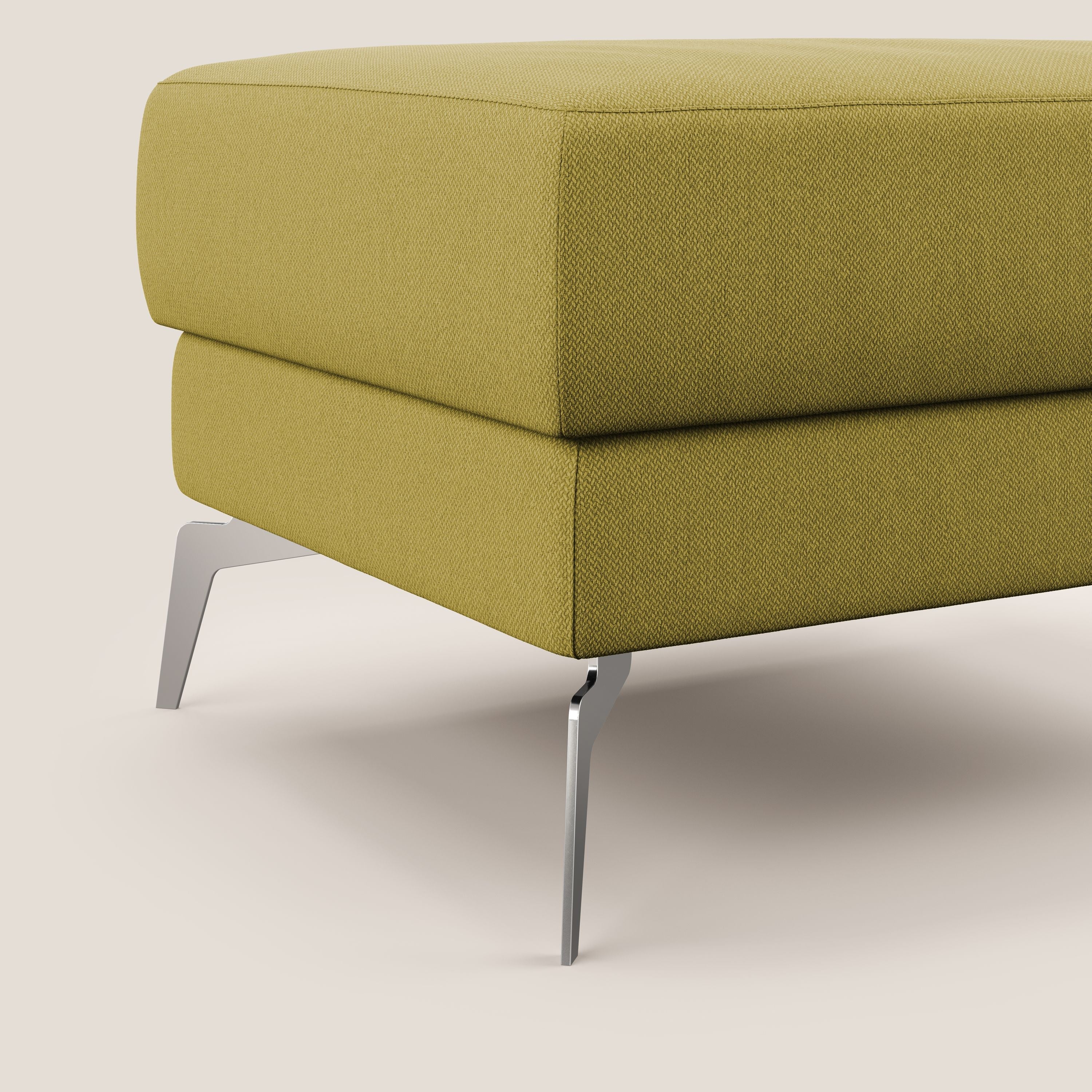 Star Pouf con piedini alti in tessuto smacchiabile T05 giallo - divani.store