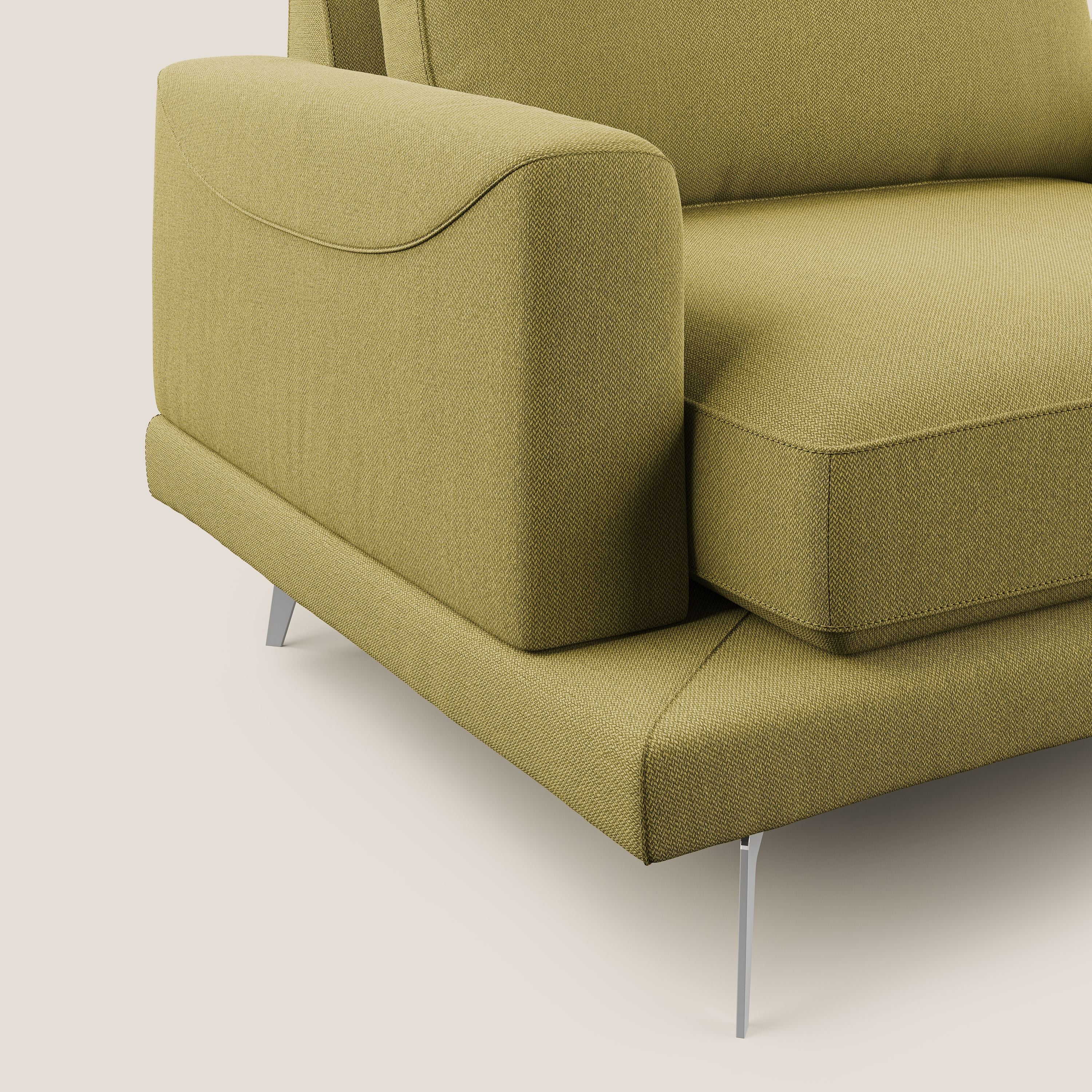 Dorian poltrona moderna in tessuto smacchiabile T05 giallo - divani.store