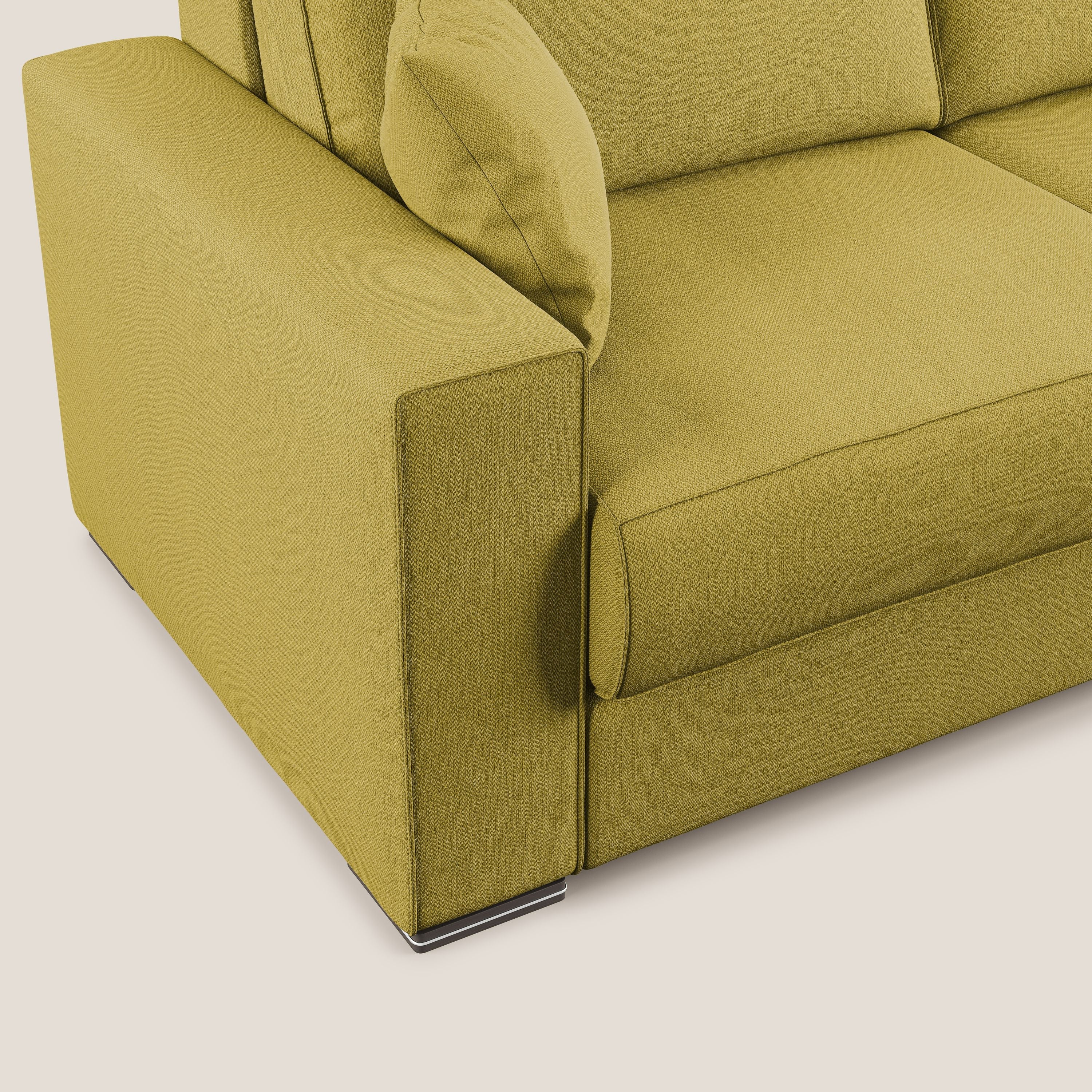 Dream Divano letto moderno dai morbidi cuscini in tessuto smacchiabile T05 giallo - divani.store
