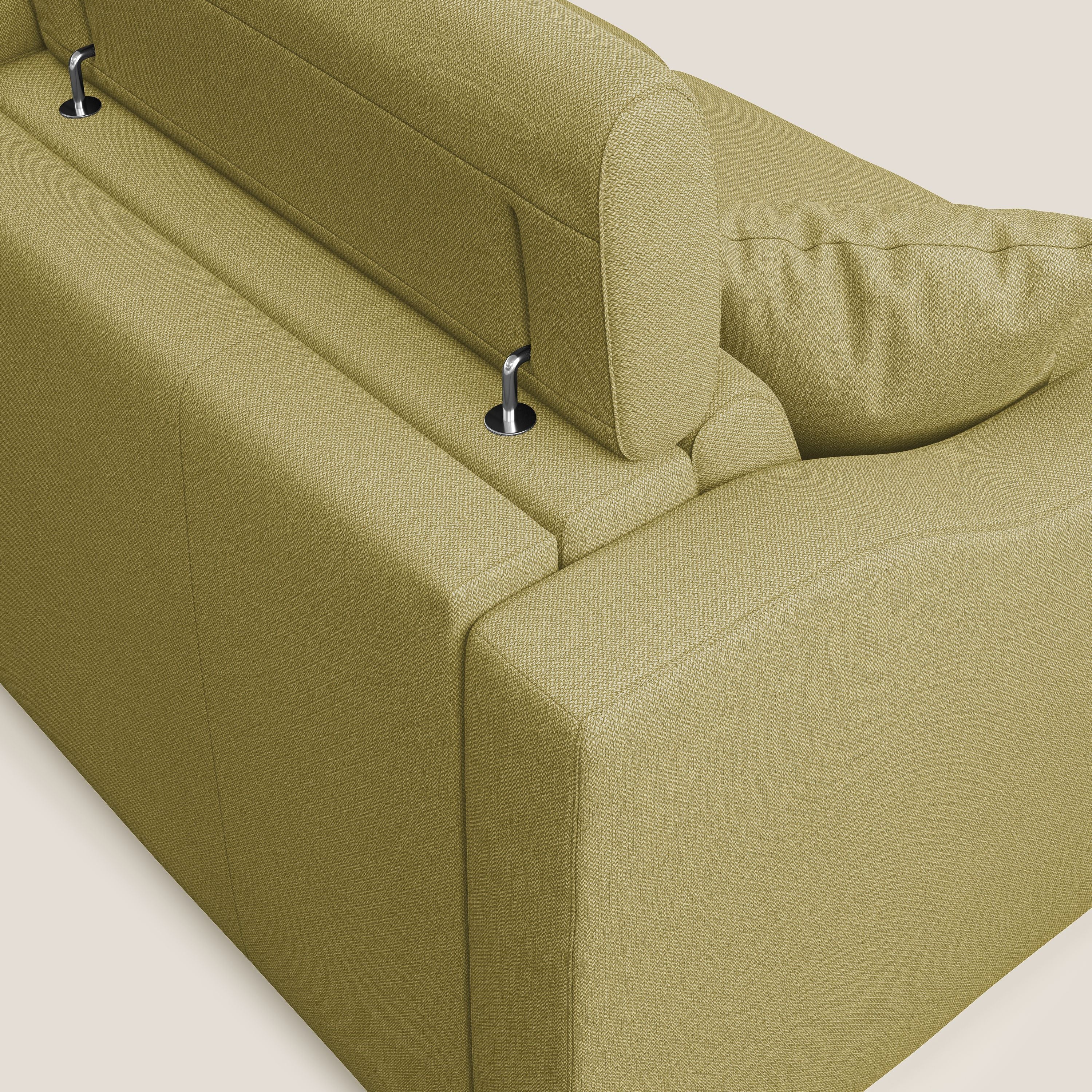 Amber divano letto angolare in tessuto smacchiabile T05 giallo - divani.store