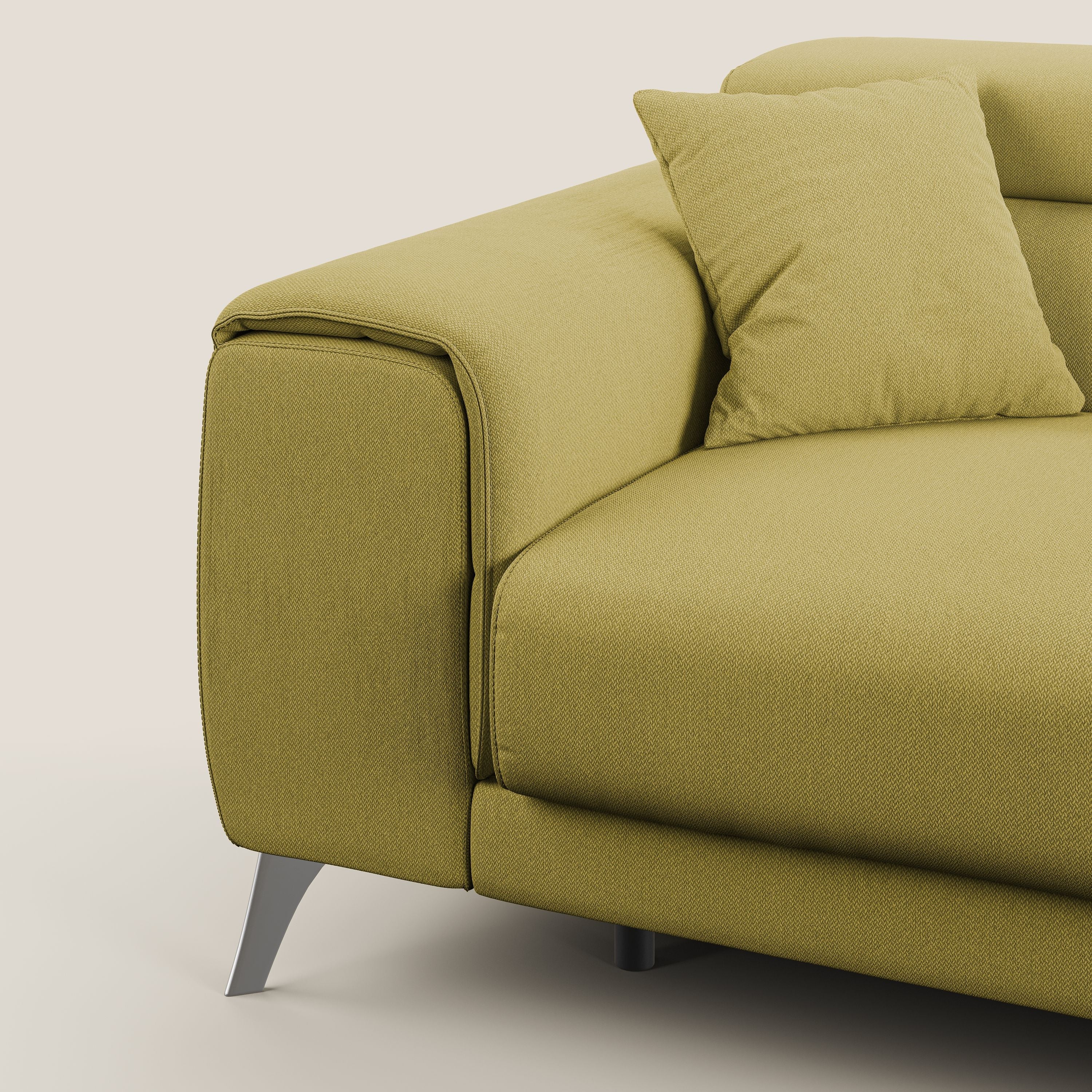 Fusion divano con sedute allungabili in tessuto smacchiabile T05 giallo - divani.store