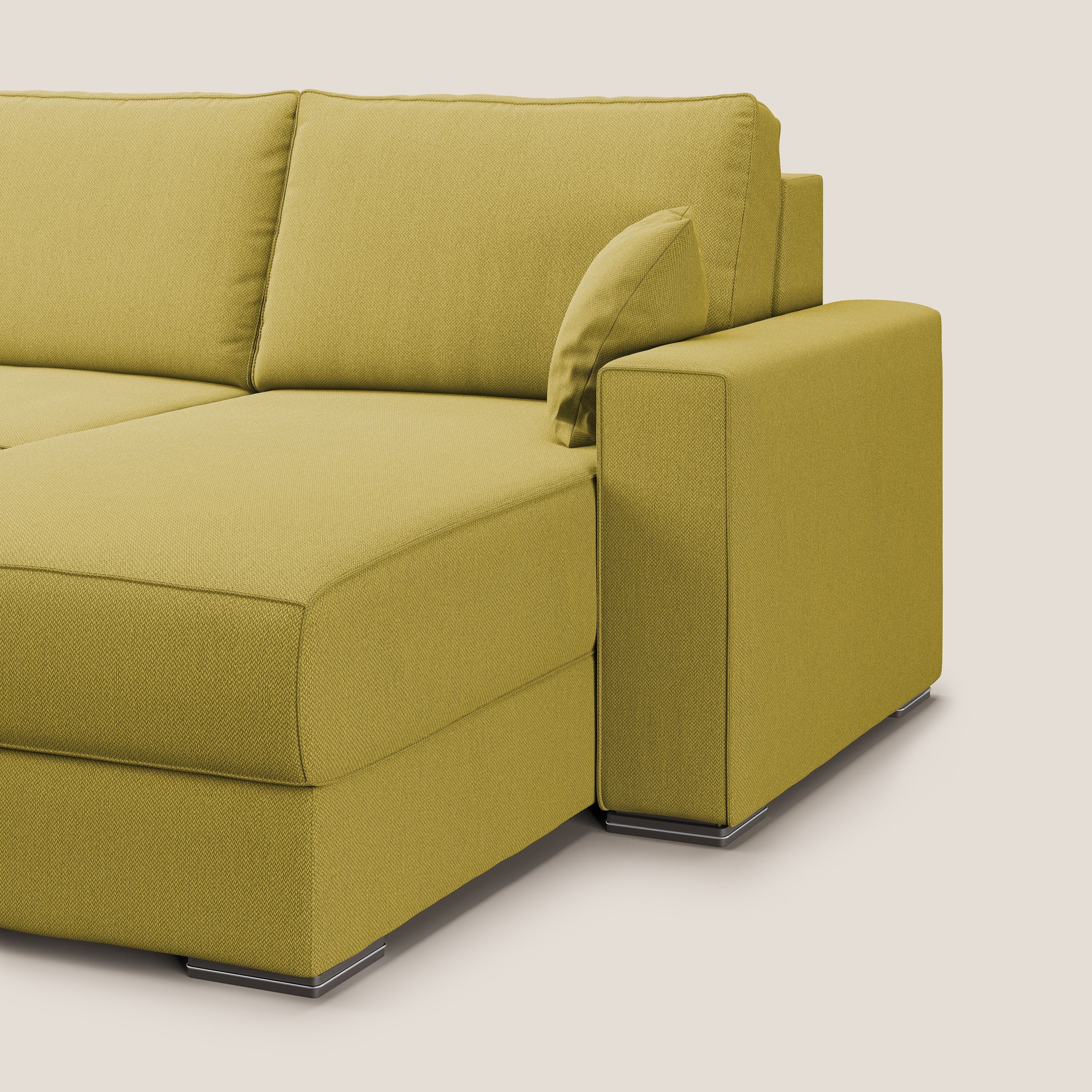 Dream Divano letto angolare in tessuto smacchiabile T05 giallo - divani.store