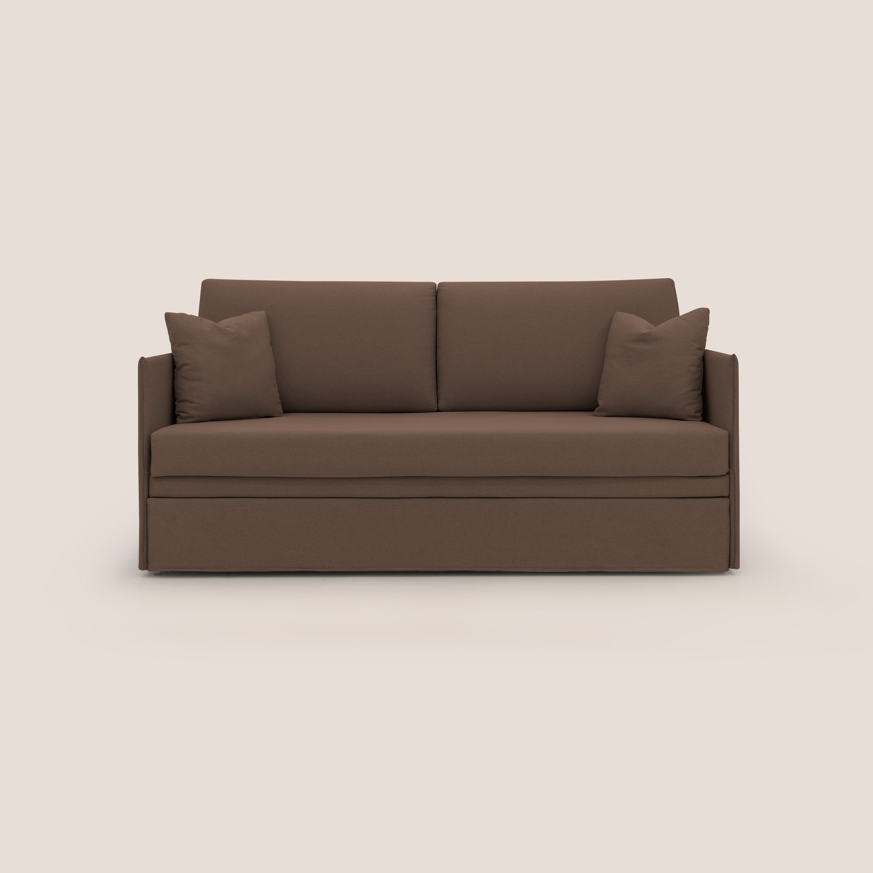 Tortona Divano duplex con doppio letto in tessuto simil cotone impermeabile T13 marrone - divani.store