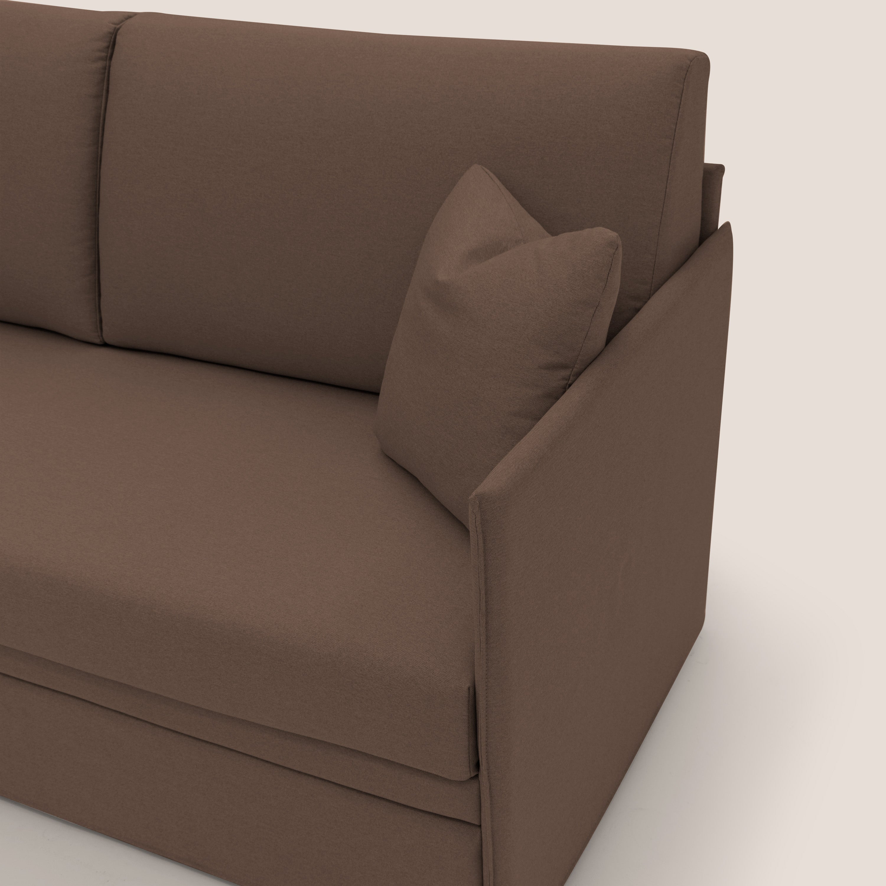 Tortona Divano duplex con doppio letto in tessuto simil cotone impermeabile T13 marrone - divani.store