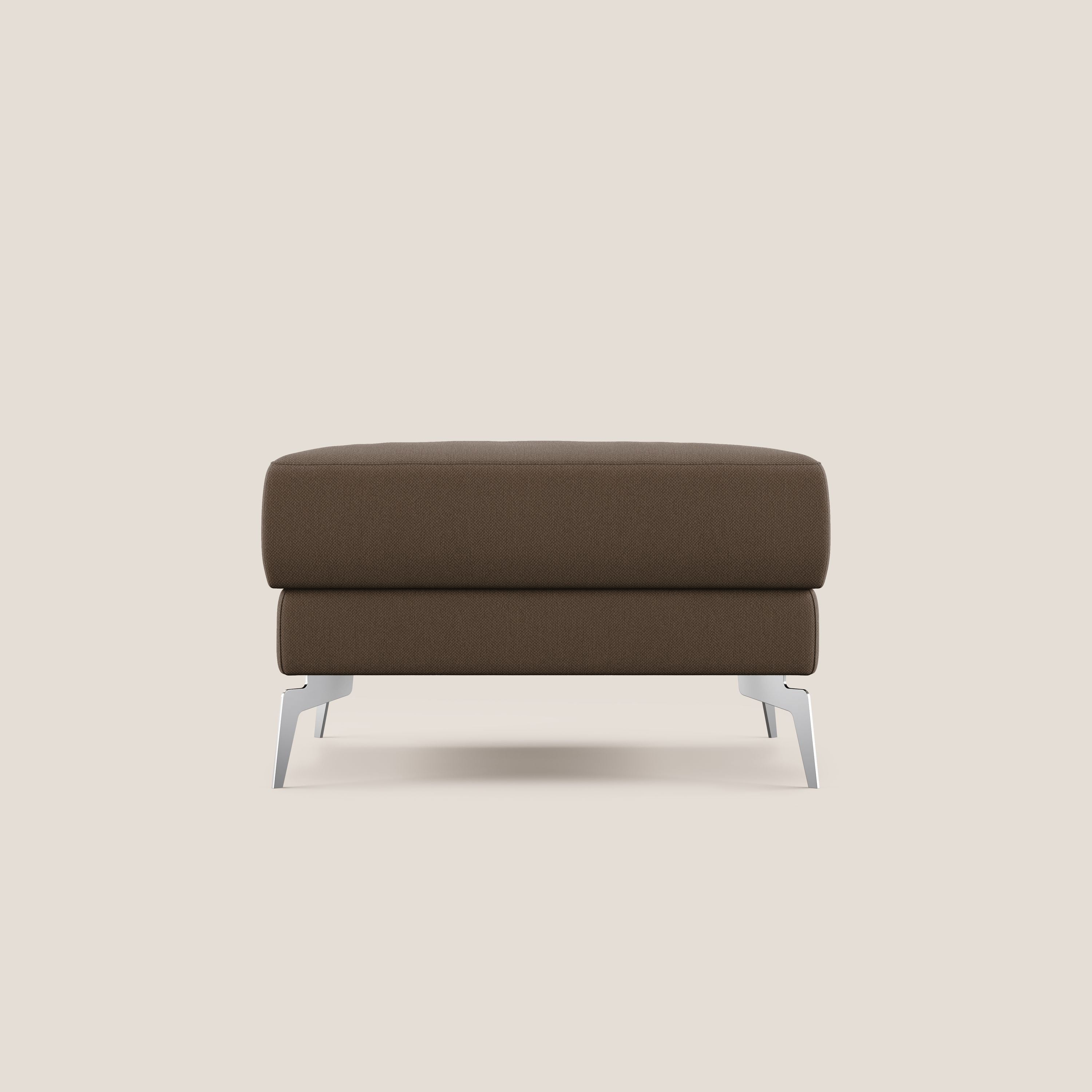 Star Pouf con piedini alti in tessuto smacchiabile T05 marrone - divani.store