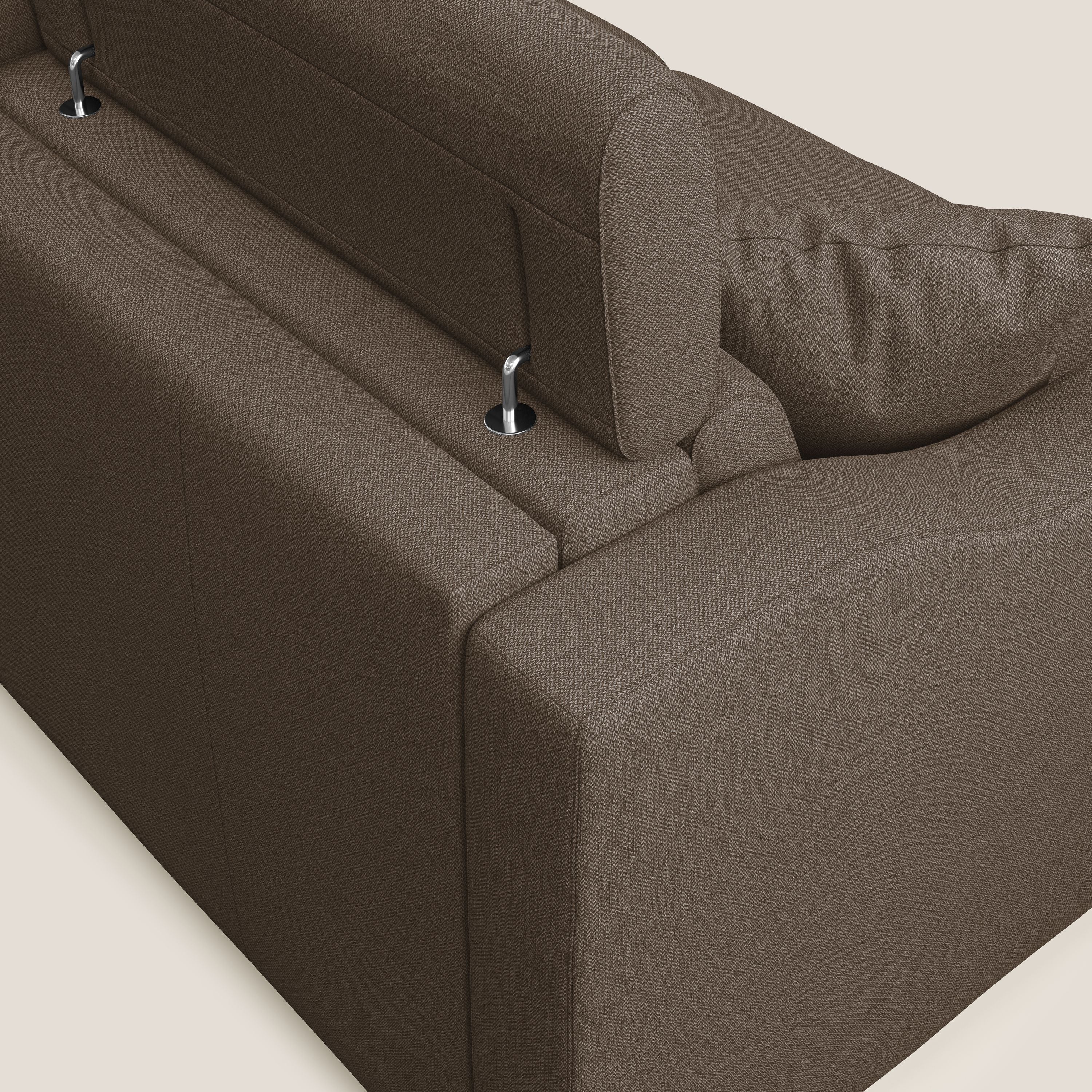 Amber divano letto matrimoniale in tessuto smacchiabile T05 marrone - divani.store