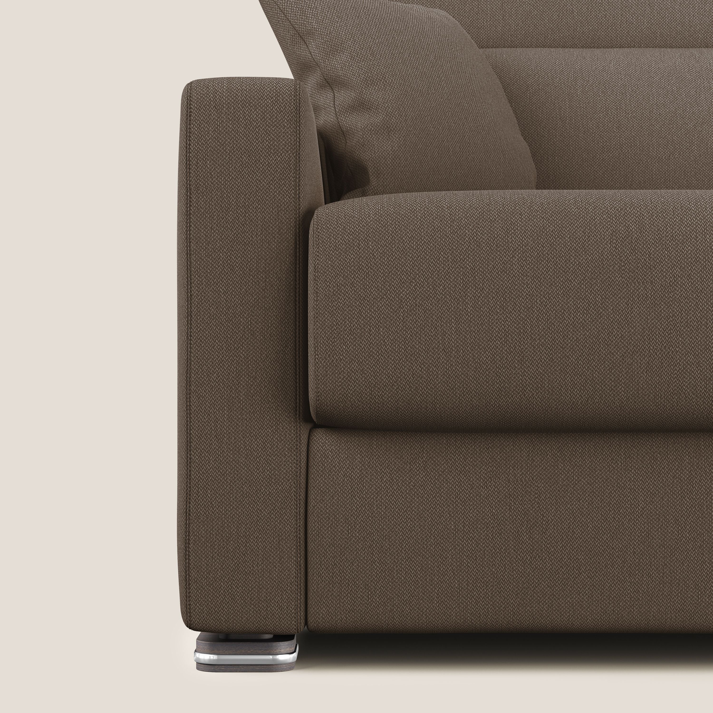 Amber divano letto matrimoniale in tessuto smacchiabile T05 marrone - divani.store