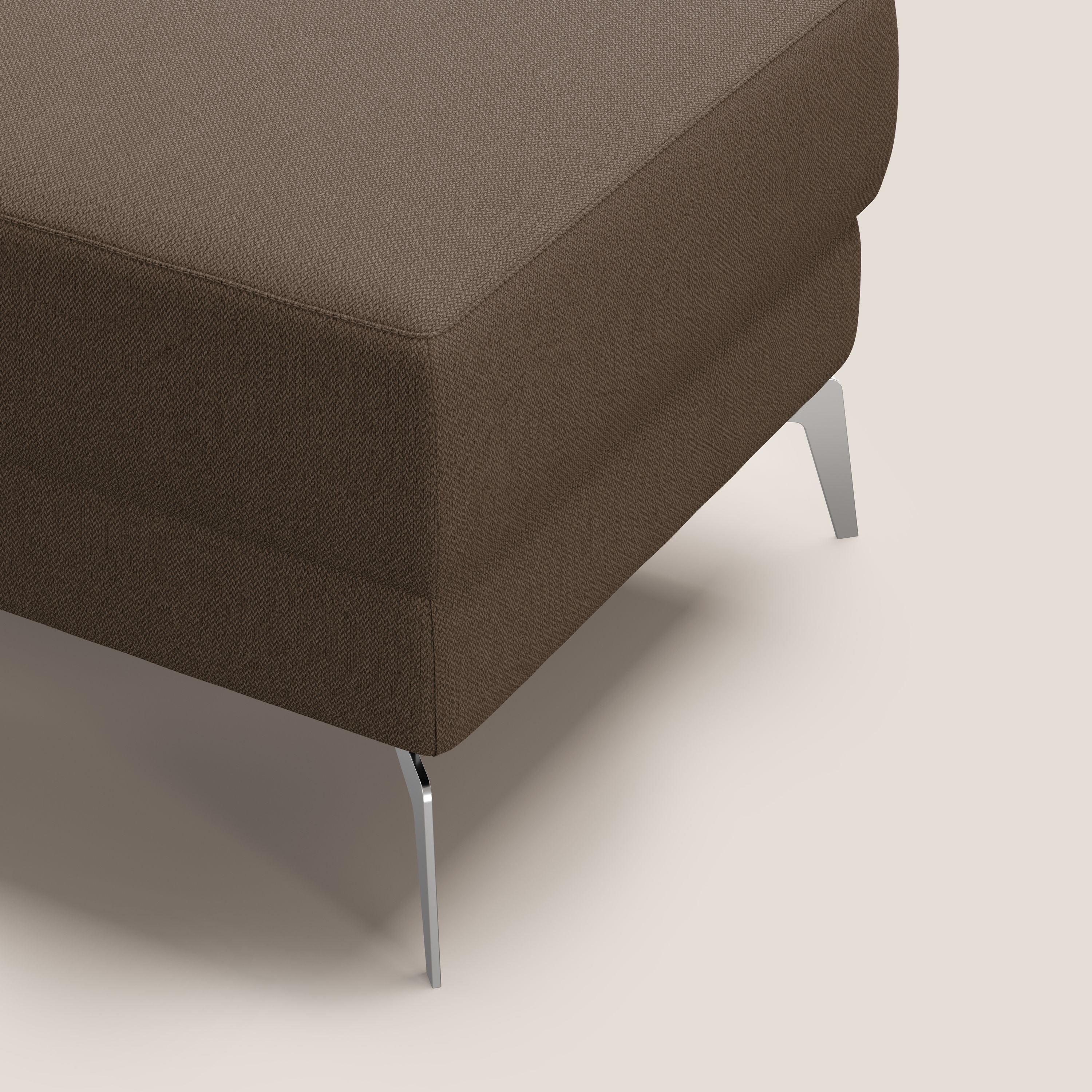 Star Pouf con piedini alti in tessuto smacchiabile T05 marrone - divani.store