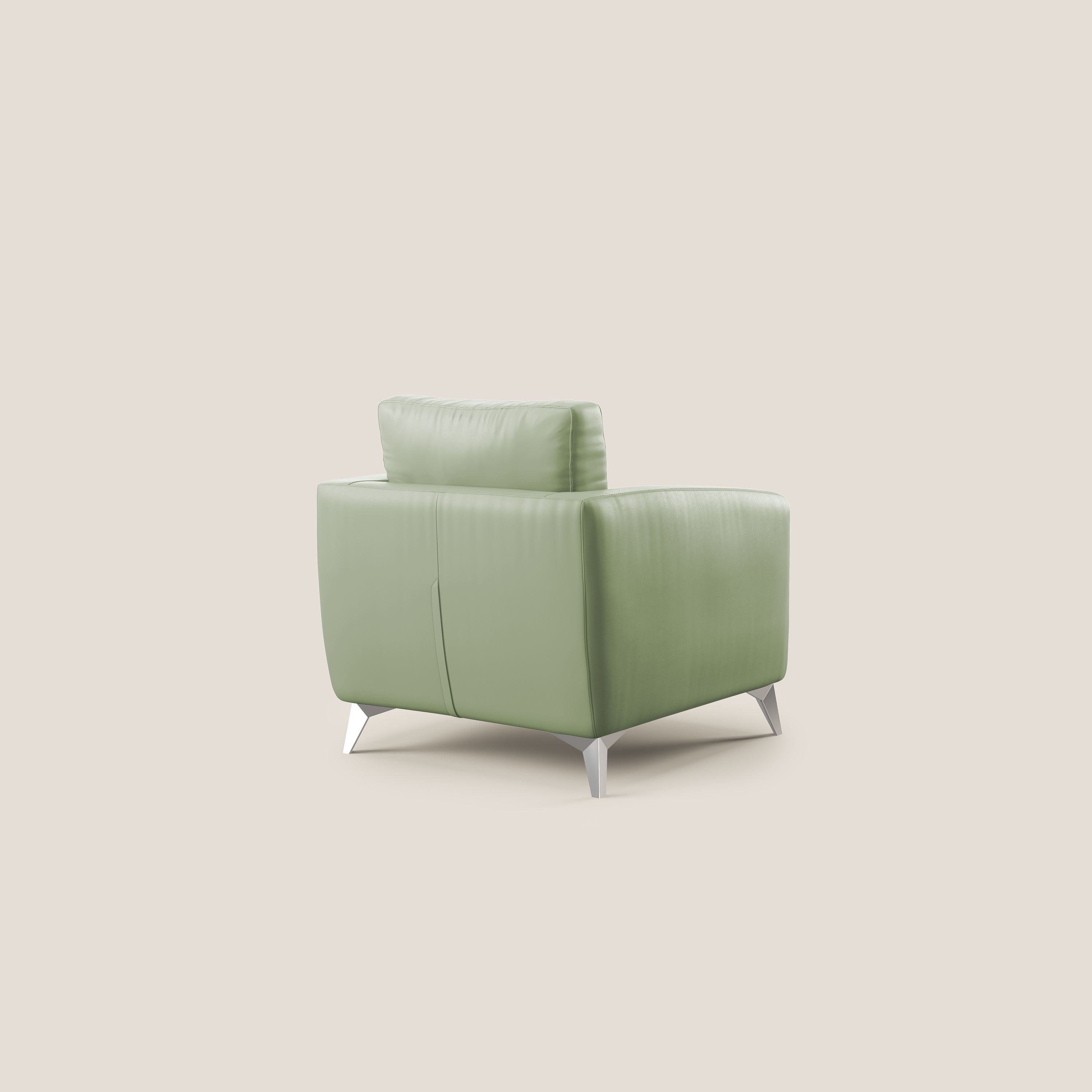 Orione Poltroncina in ecopelle moderna e impermeabile T04 verde - divani.store