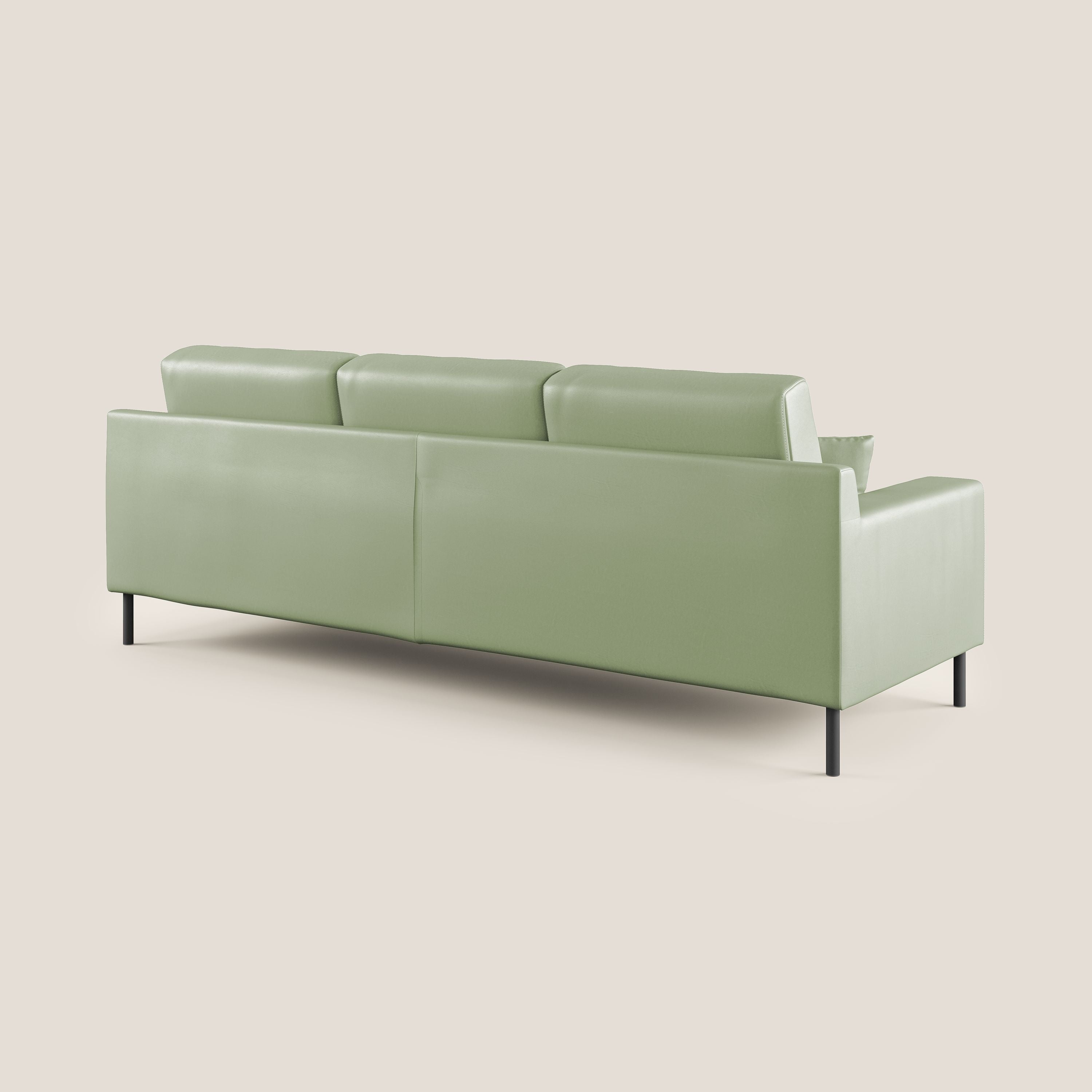 Uranio divano angolare moderno REVERSIBILE in Ecopelle impermeabile T04 verde - divani.store