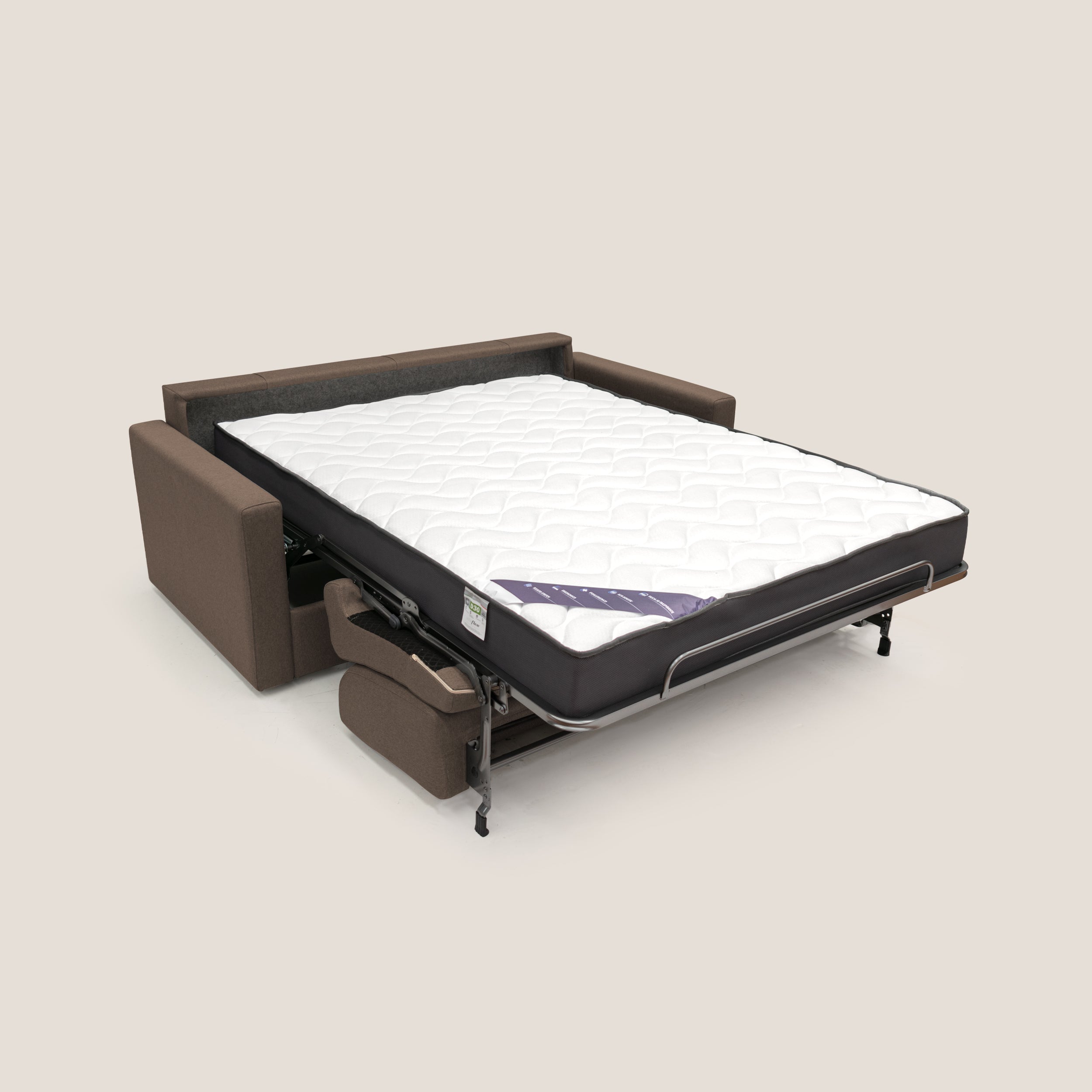 Chris Divano letto matrimoniale in tessuto impermeabile T13 marrone - divani.store