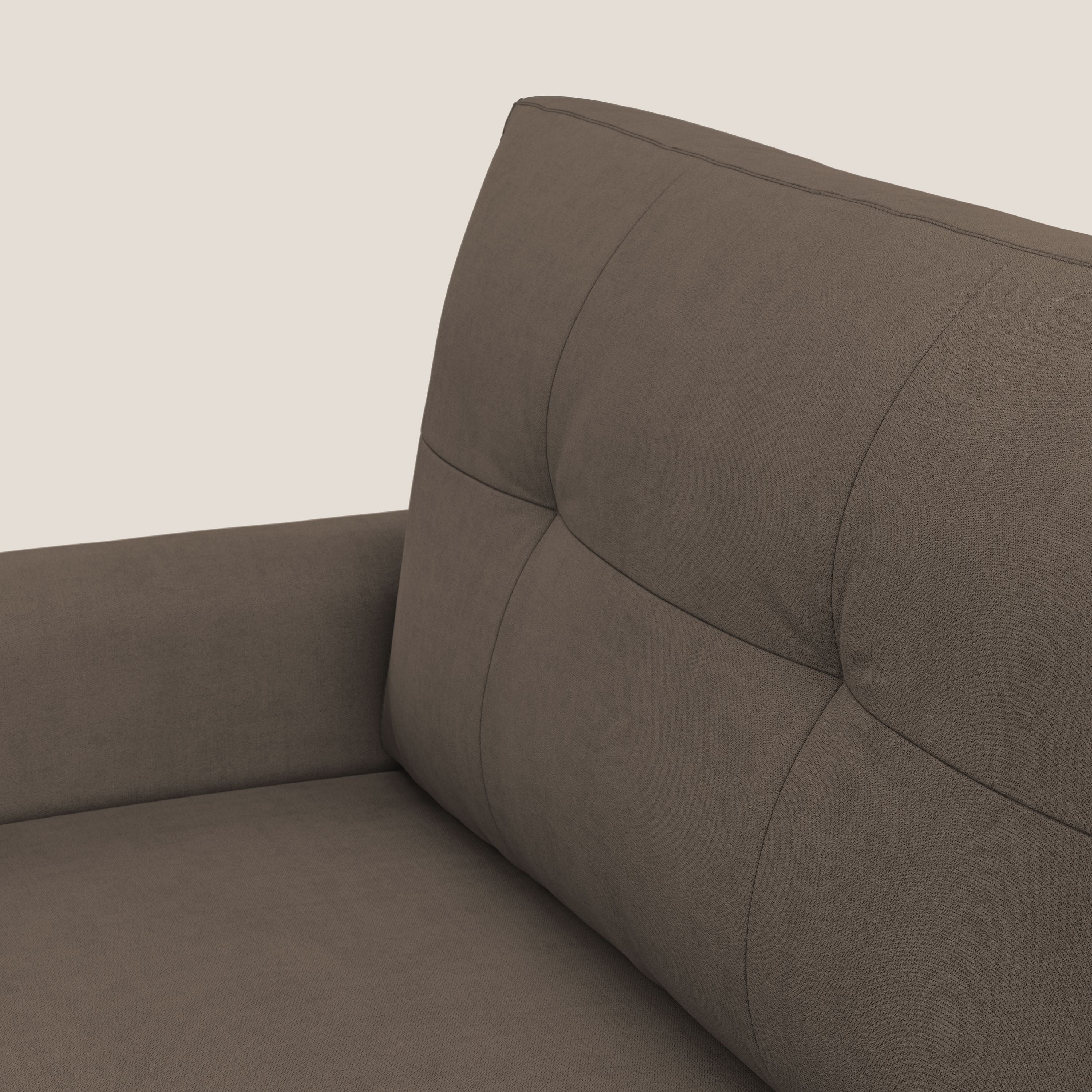 Callisto Divano letto matrimoniale in tessuto morbido impermeabile T02 marrone - divani.store