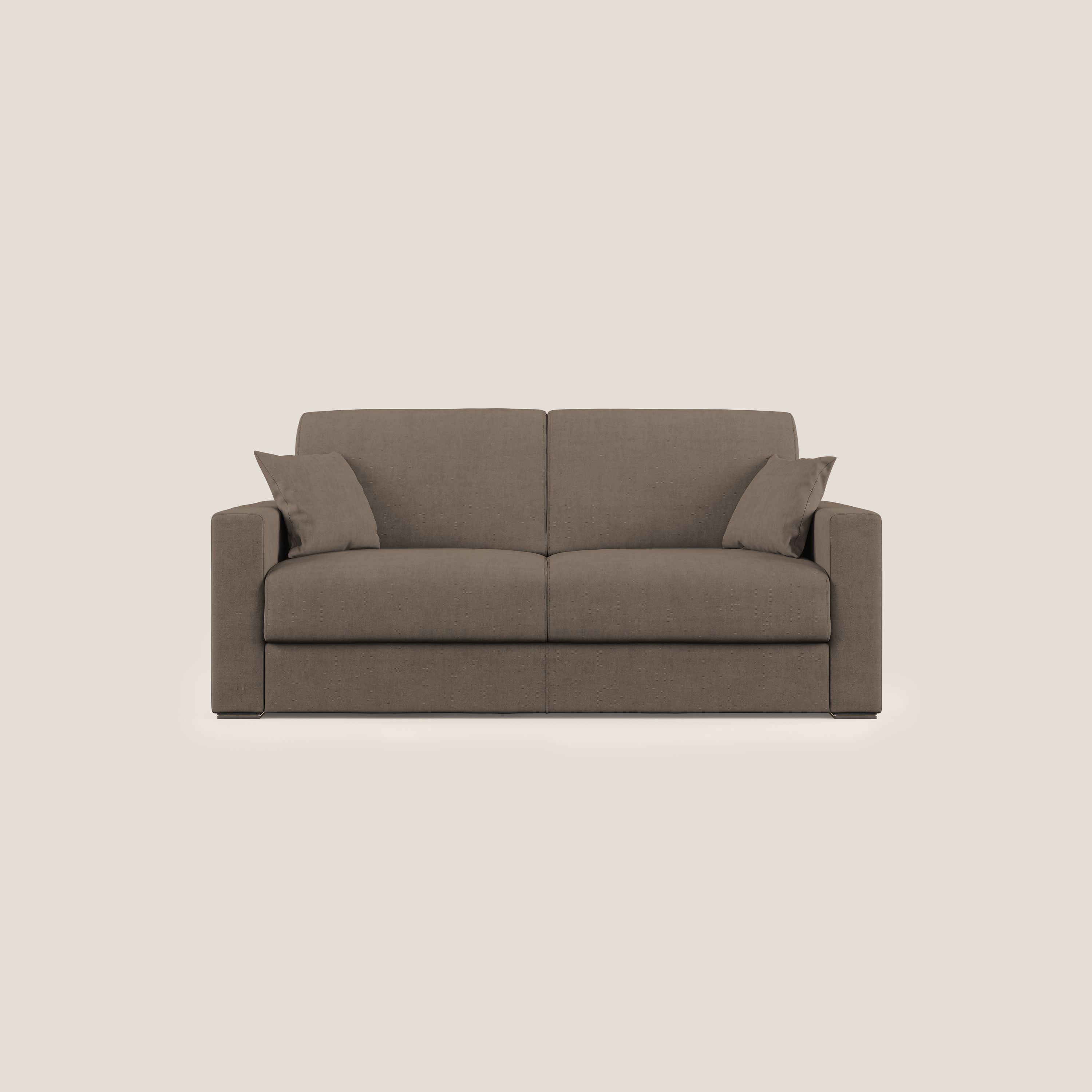 Best Divano letto matrimoniale in tessuto impermeabile T02 marrone - divani.store