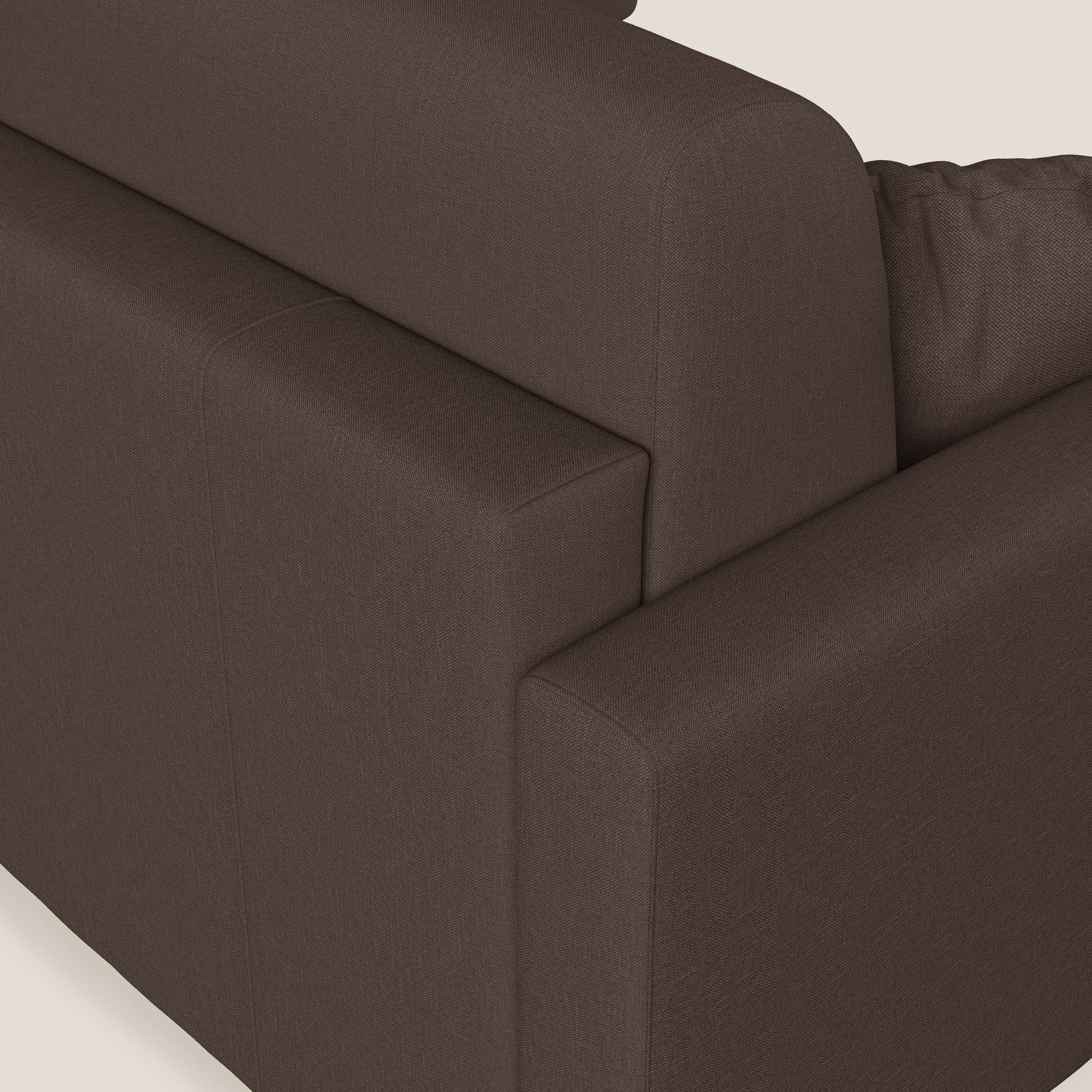 Chris Divano letto angolare 5 posti in tessuto impermeabile T13 marrone - divani.store