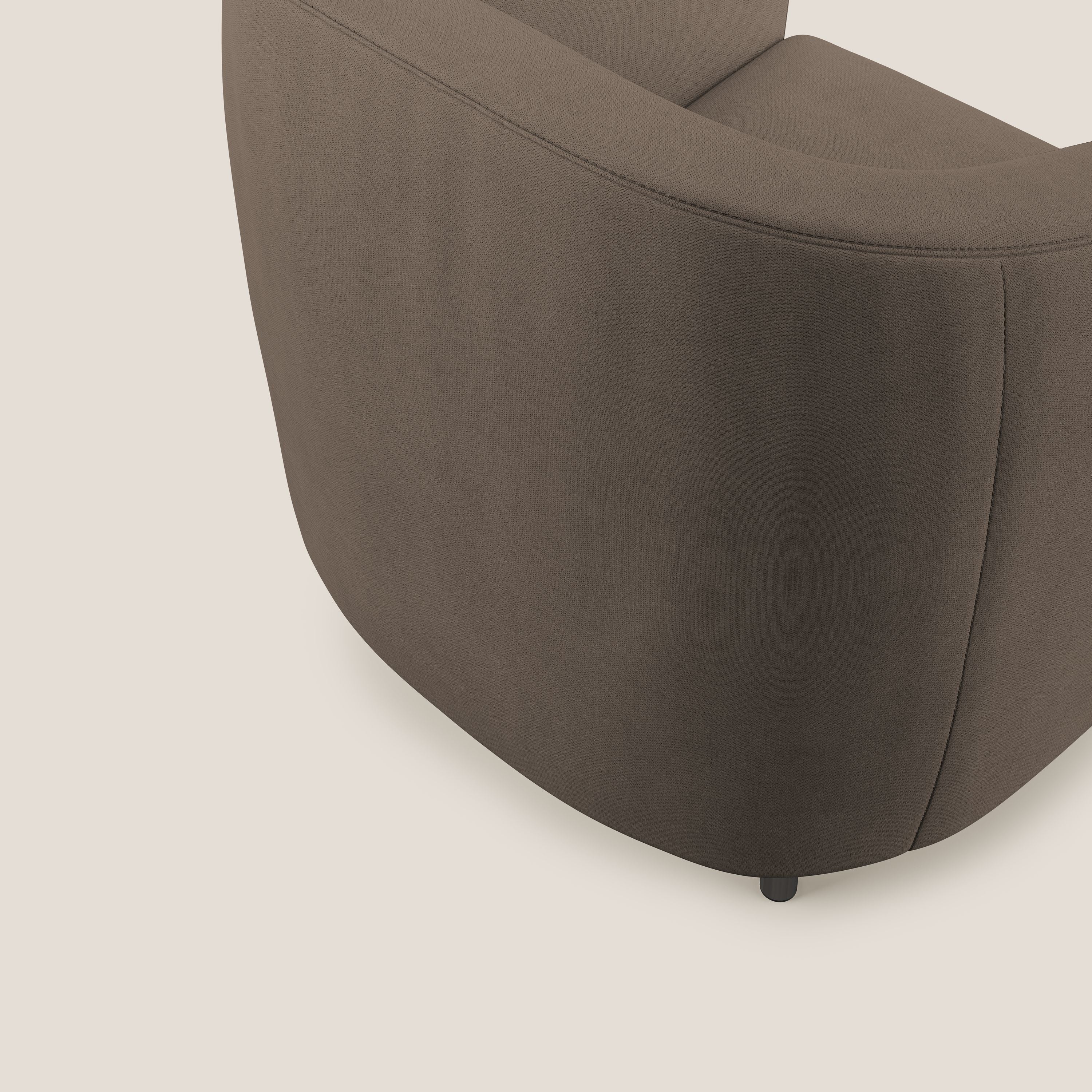 Pandora Poltroncina in tessuto morbido impermeabile T02 marrone - divani.store