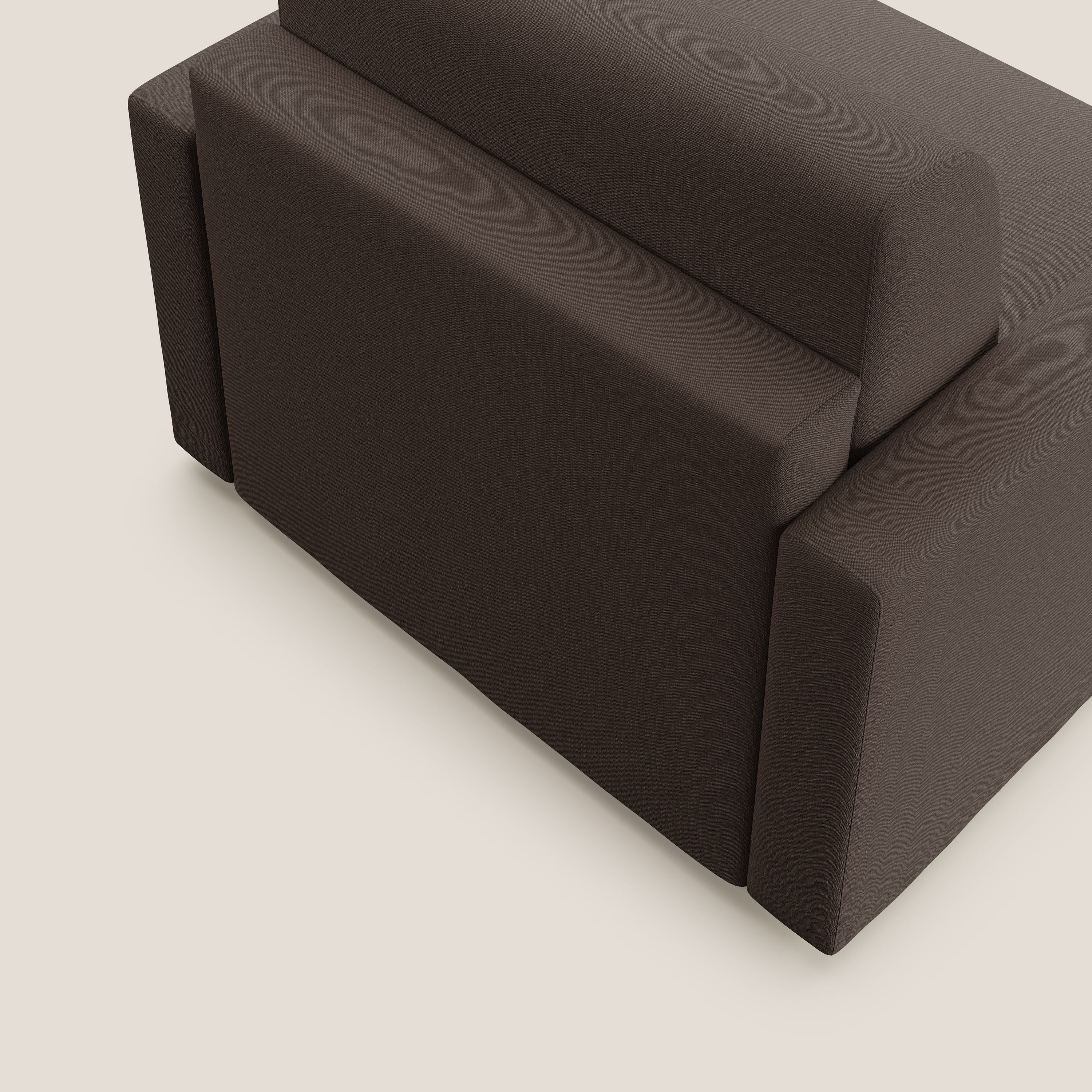 Chris poltrona letto in tessuto impermeabile T13 marrone - divani.store