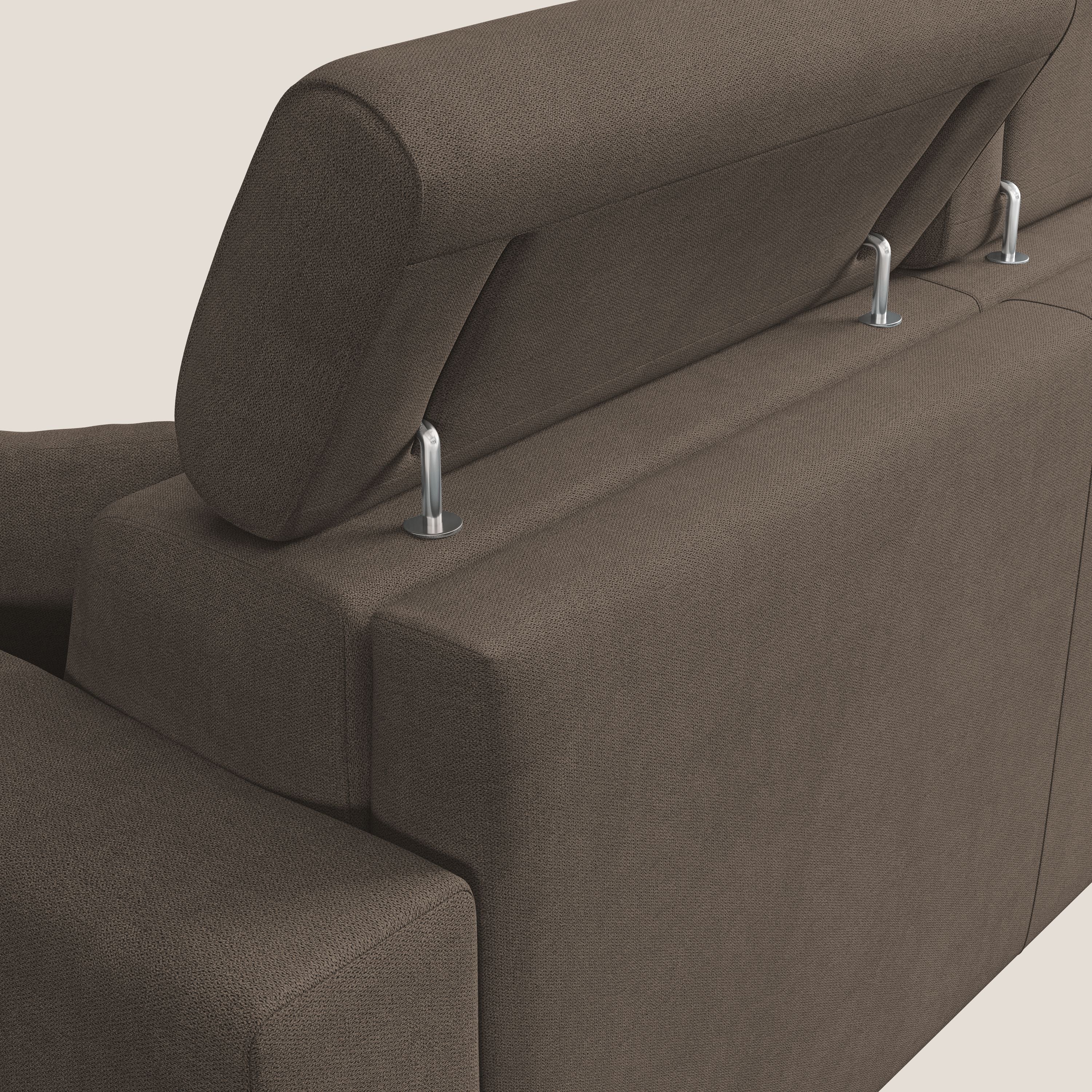 Pegaso divano letto con poggiatesta reclinabili e rivestimento T02 marrone - divani.store