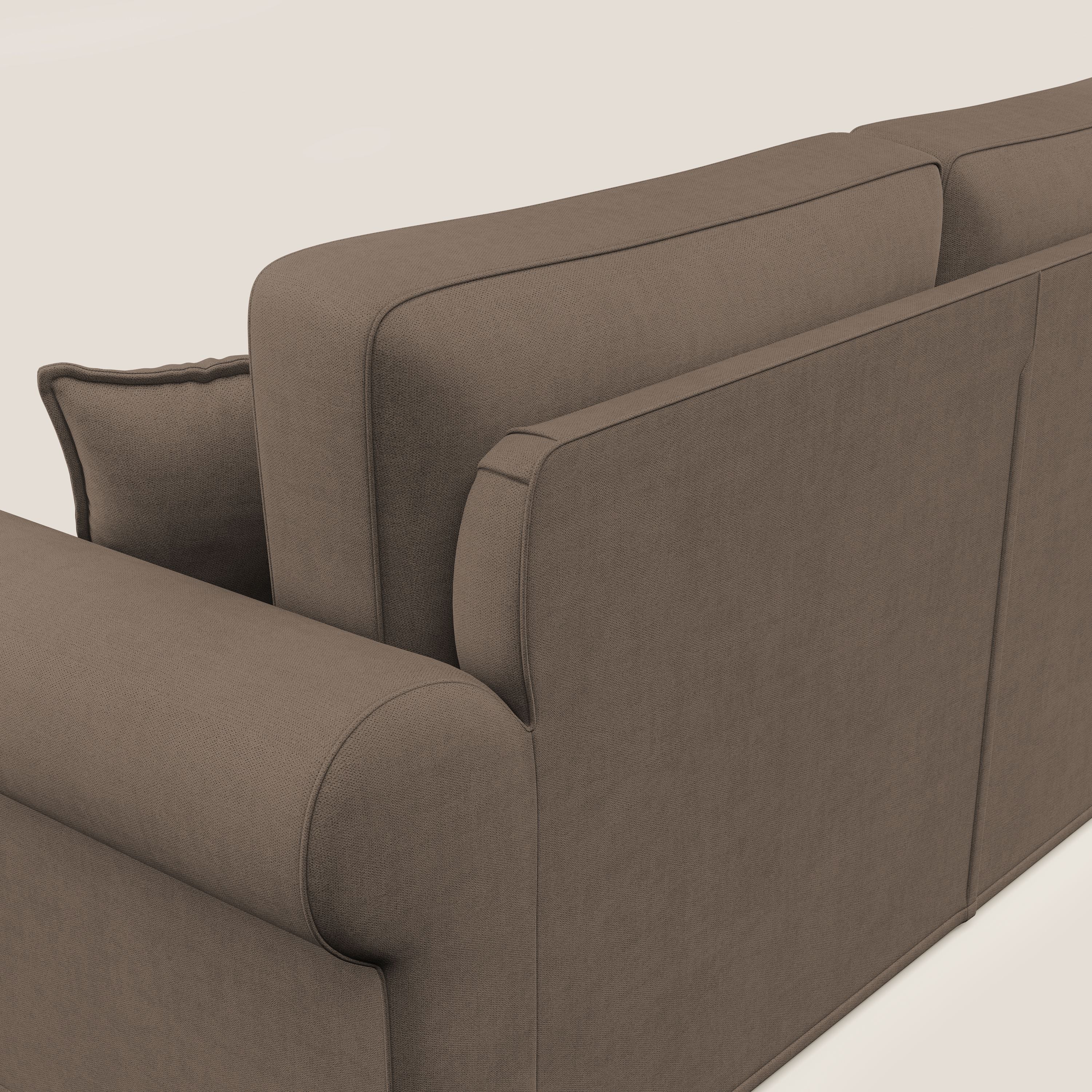 Lady divano classico in piuma d'oca realizzato con tessuto impermeabile T02 marrone - divani.store