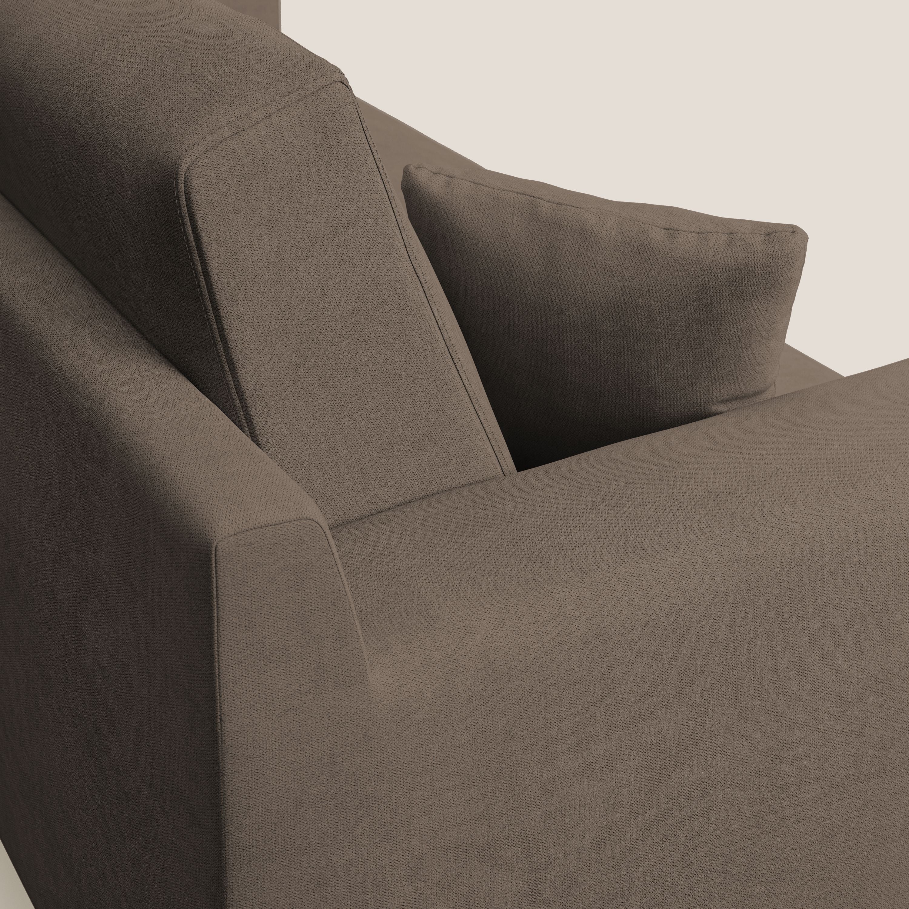 Danish divano moderno in tessuto morbido impermeabile T02 marrone - divani.store