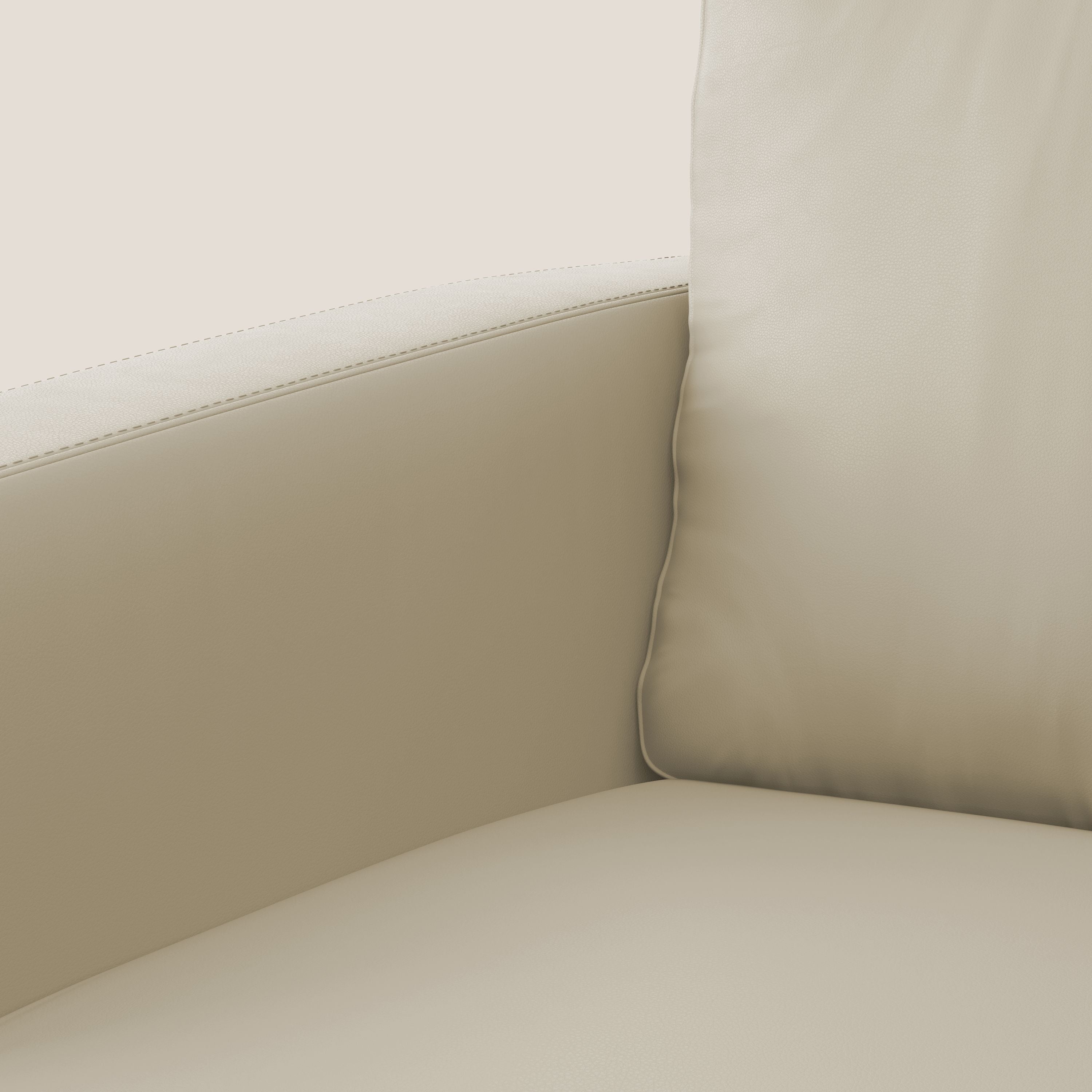 Orione Poltroncina in ecopelle moderna e impermeabile T04 panna - divani.store