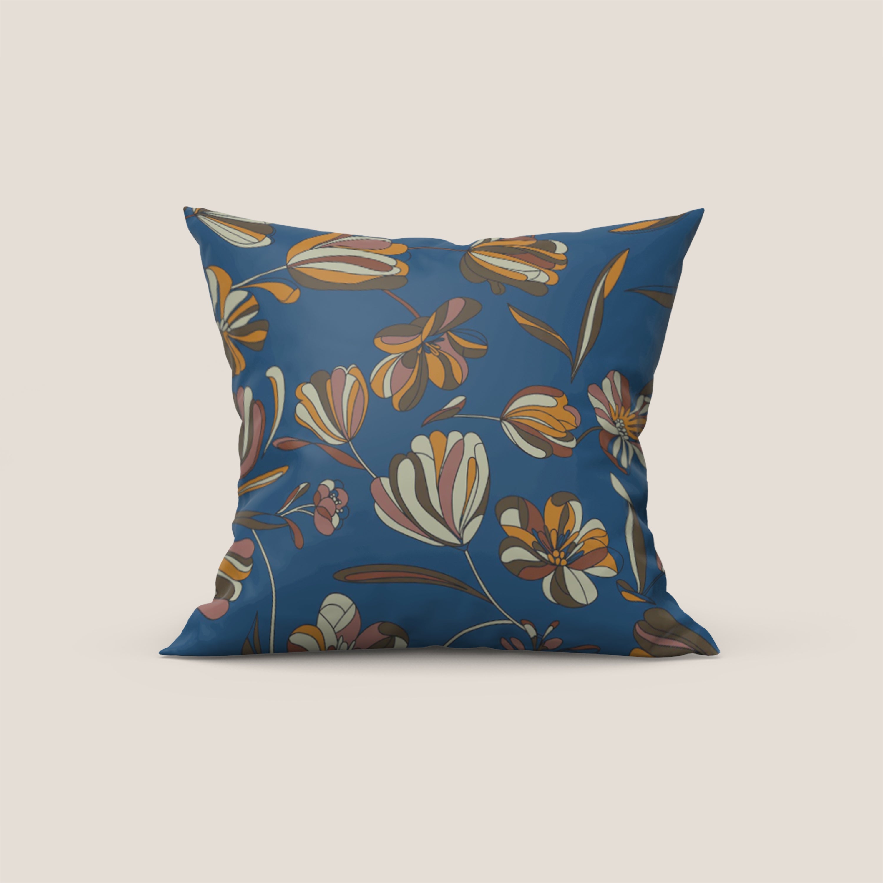 Omika collezione cuscini a fantasie multicolor in velluto impermeabile blu - divani.store