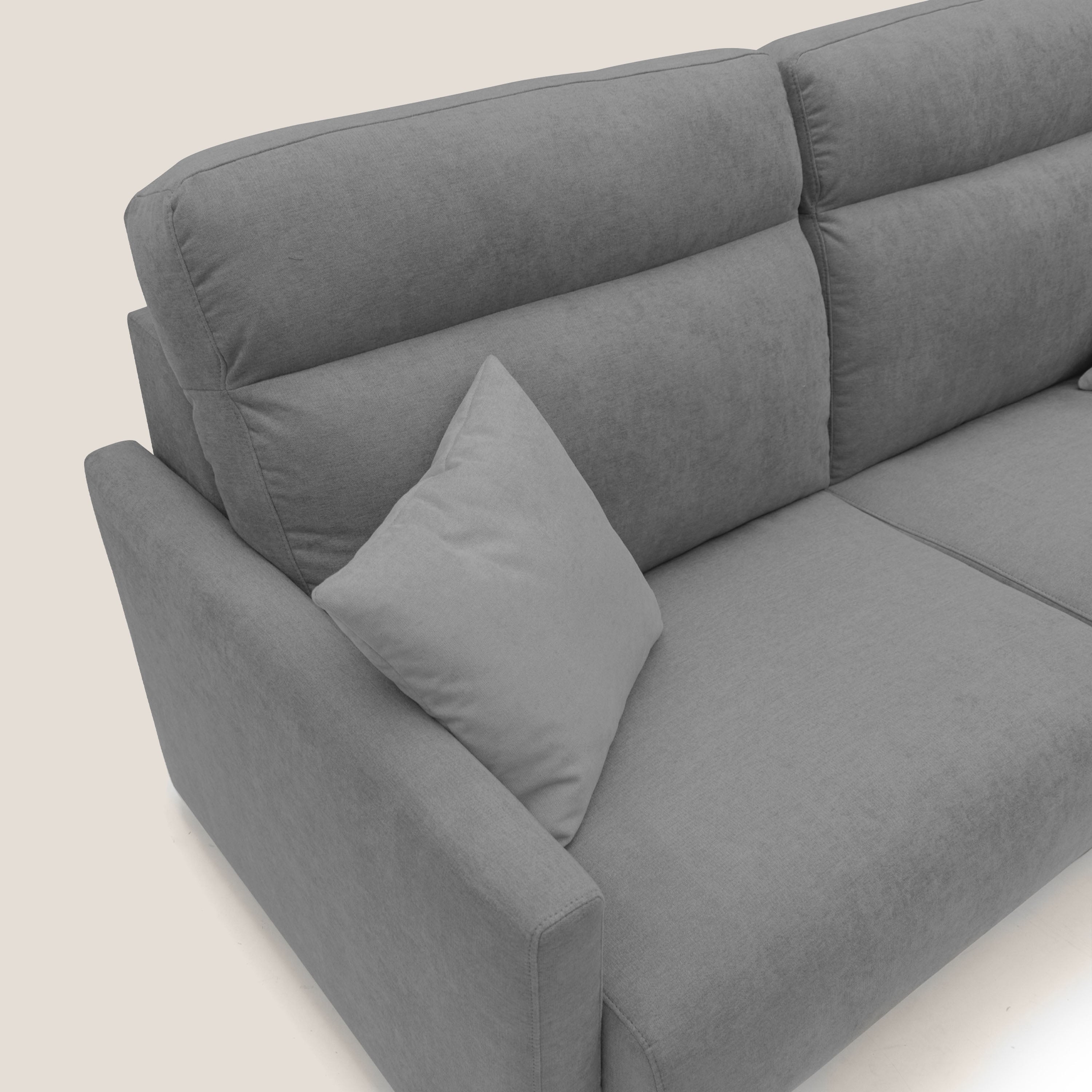 Margot Divano letto matrimoniale con schienale morbido alto in tessuto T02 grigio - divani.store