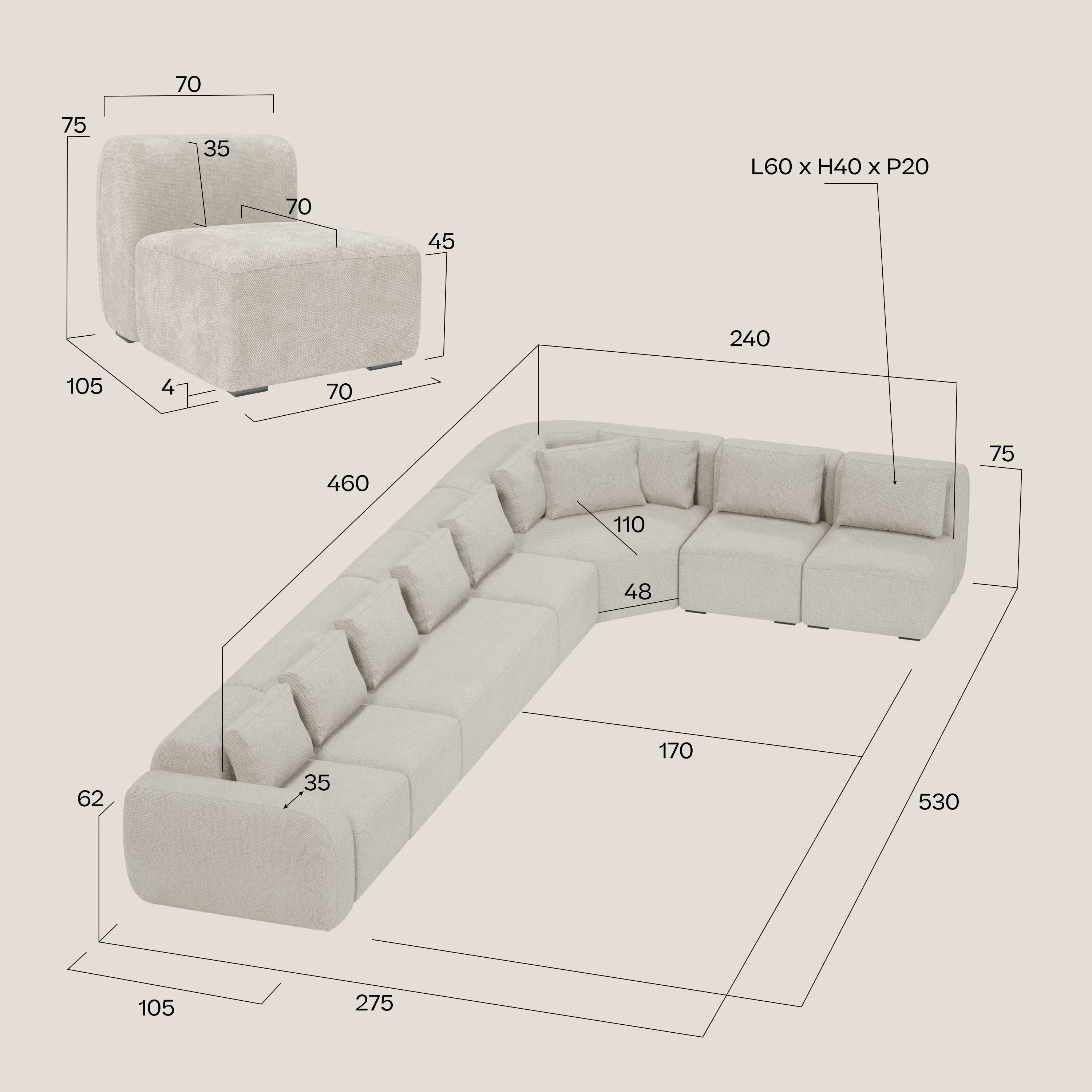 BonBon Edition Grande Fratello – modulares Ecksofa, exklusiv GF