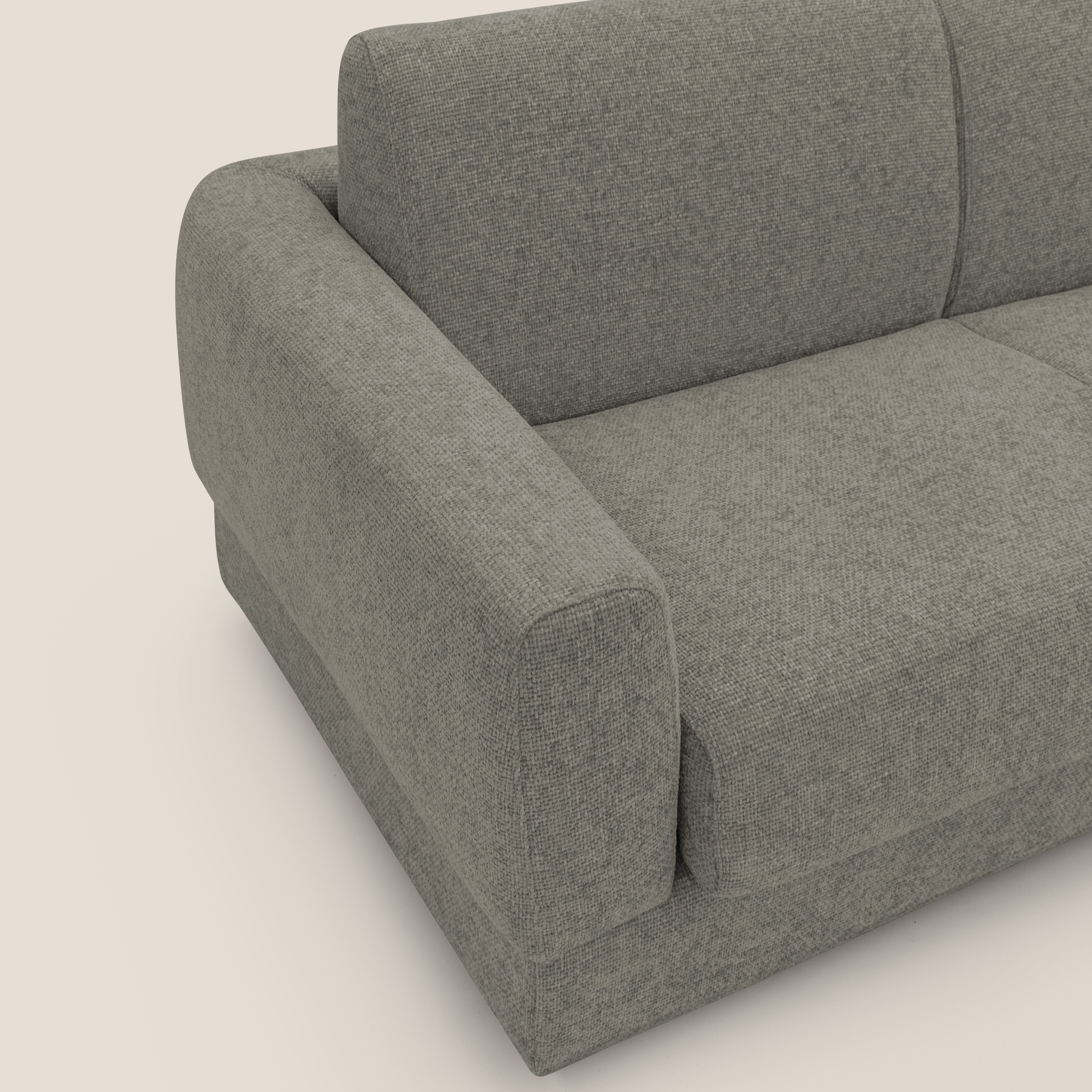 Happy Divano letto matrimoniale con materasso h18 cm in tessuto impermeabile T10 talpa - divani.store