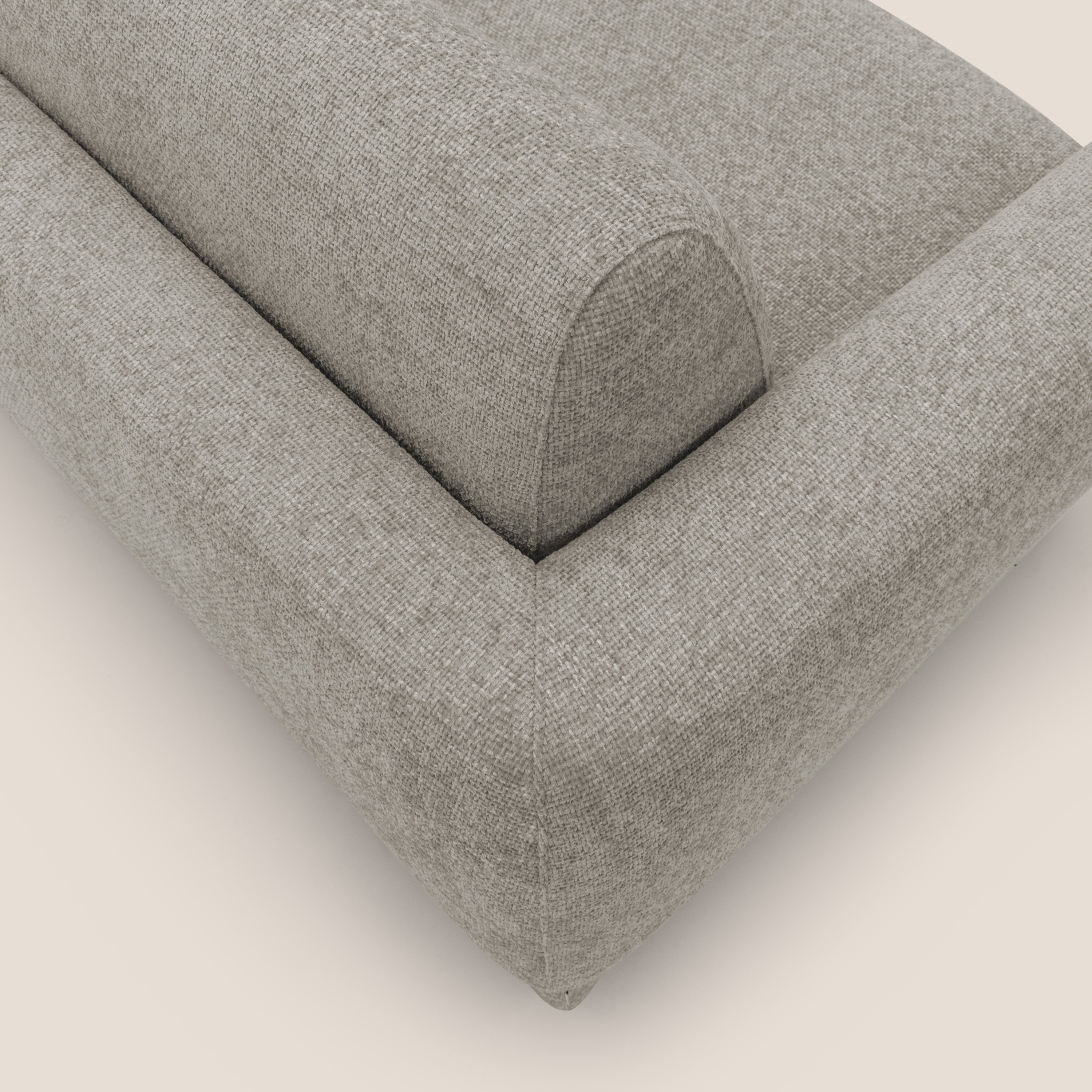 Happy Divano letto matrimoniale con materasso h18 cm in tessuto impermeabile T10 tortora - divani.store