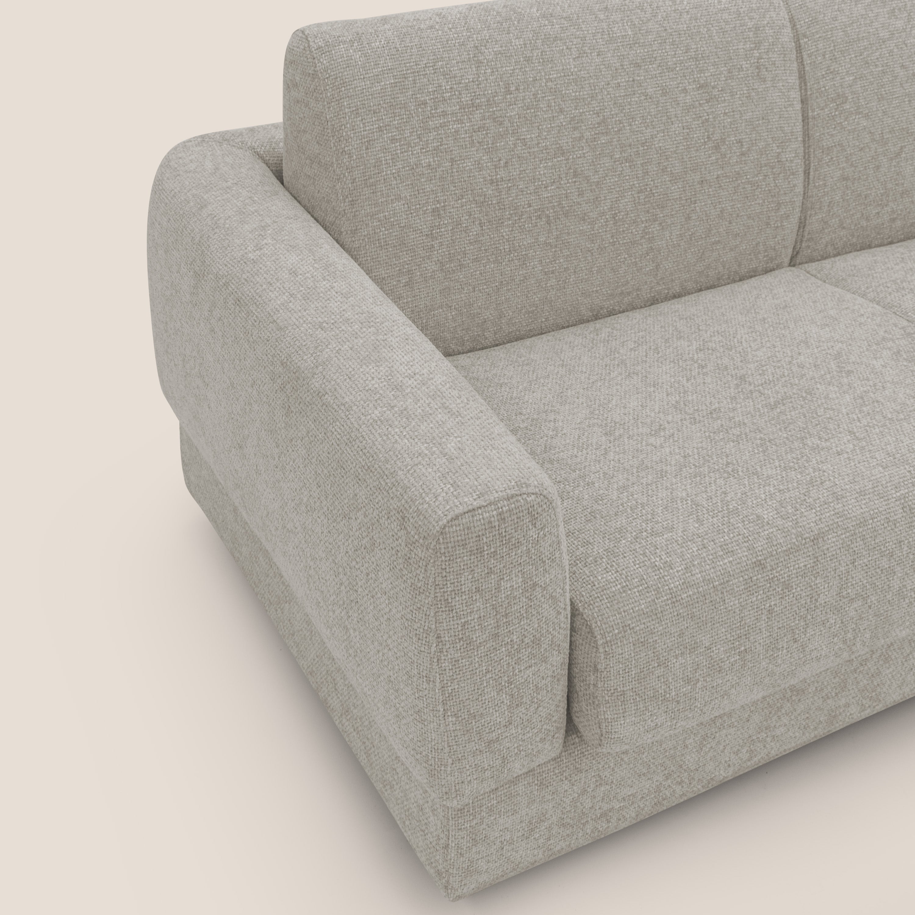 Happy Divano letto matrimoniale con materasso h18 cm in tessuto impermeabile T10 panna - divani.store