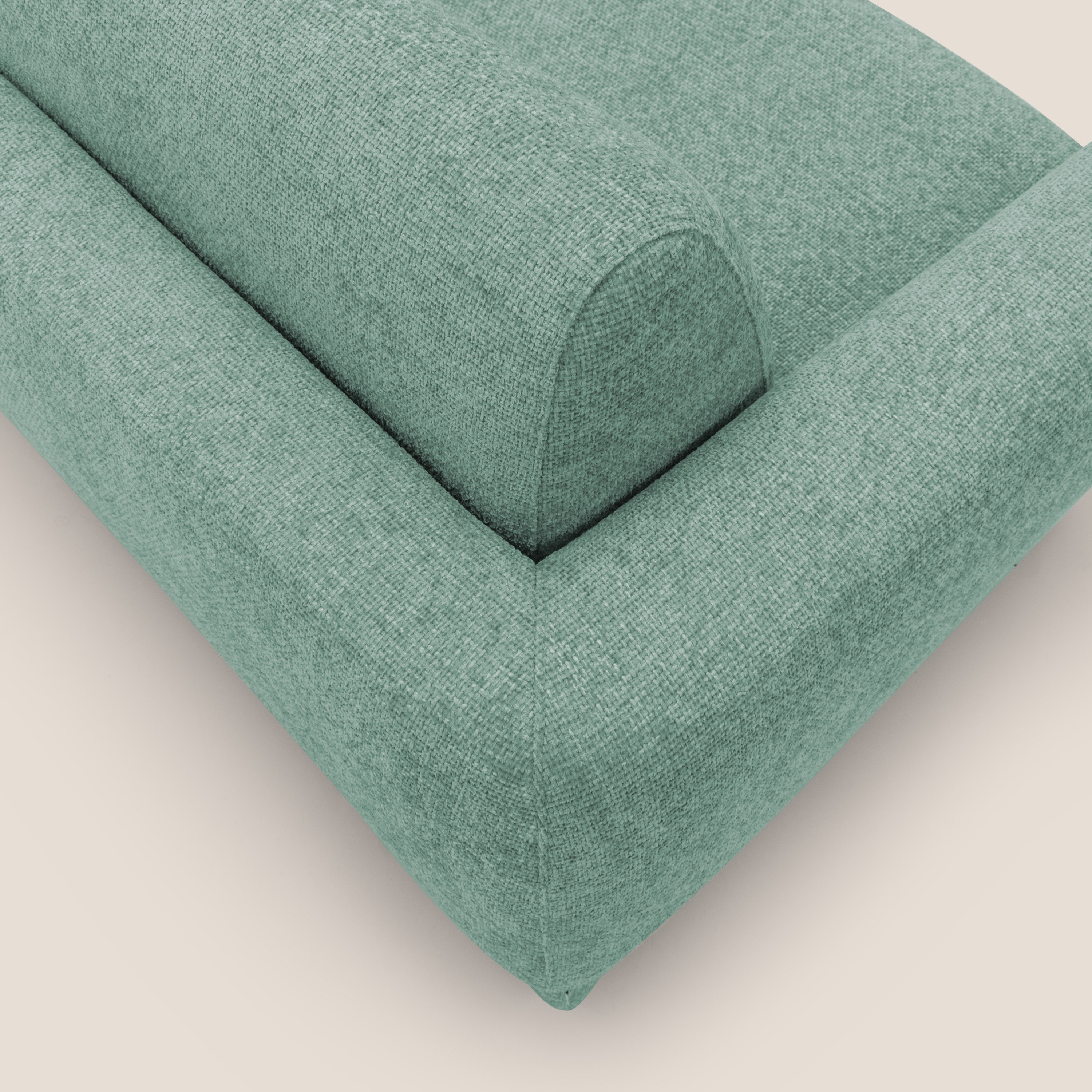 Happy Divano letto matrimoniale con materasso h18 cm in tessuto impermeabile T10 salvia - divani.store