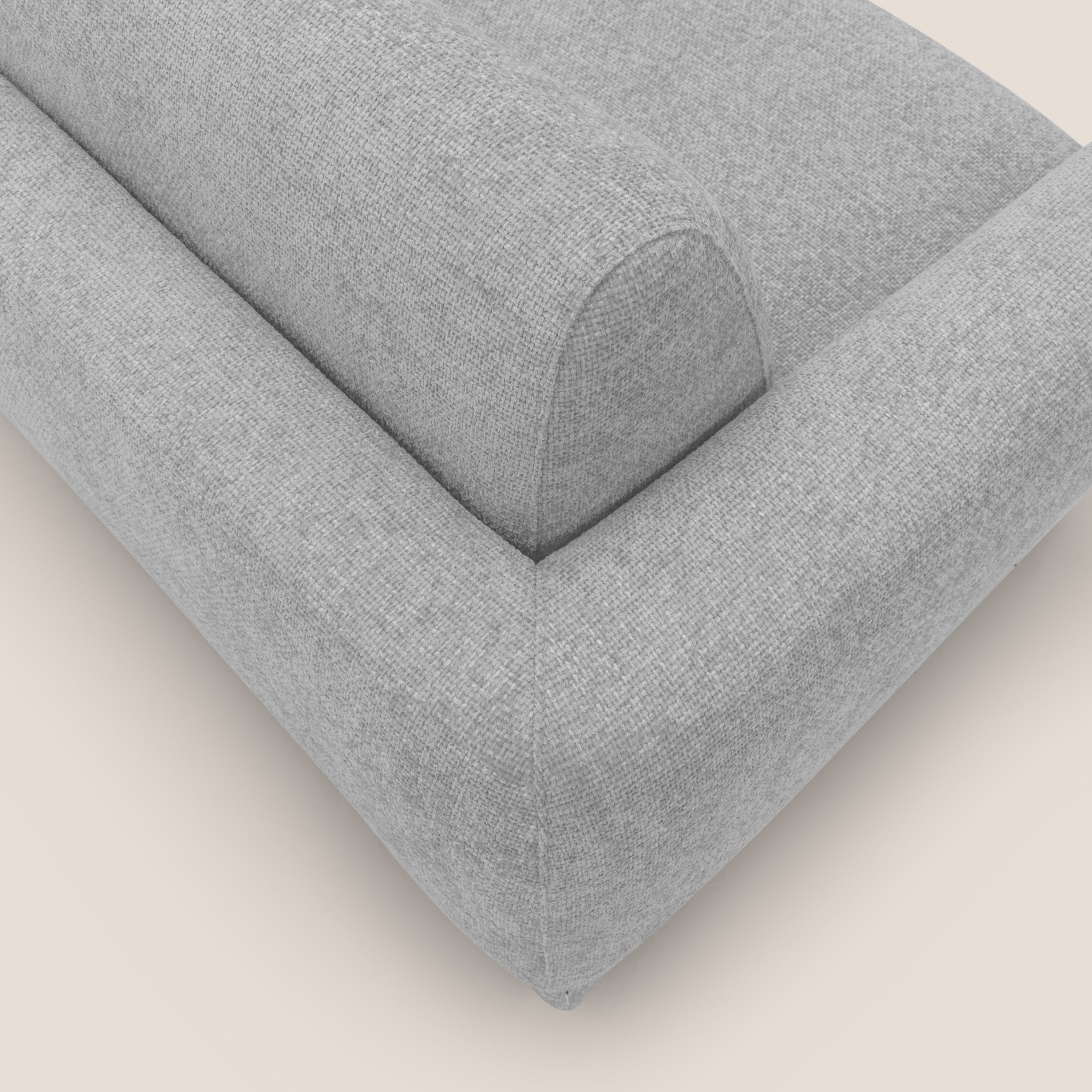 Happy Divano letto matrimoniale con materasso h18 cm in tessuto impermeabile T10 grigio chiaro - divani.store