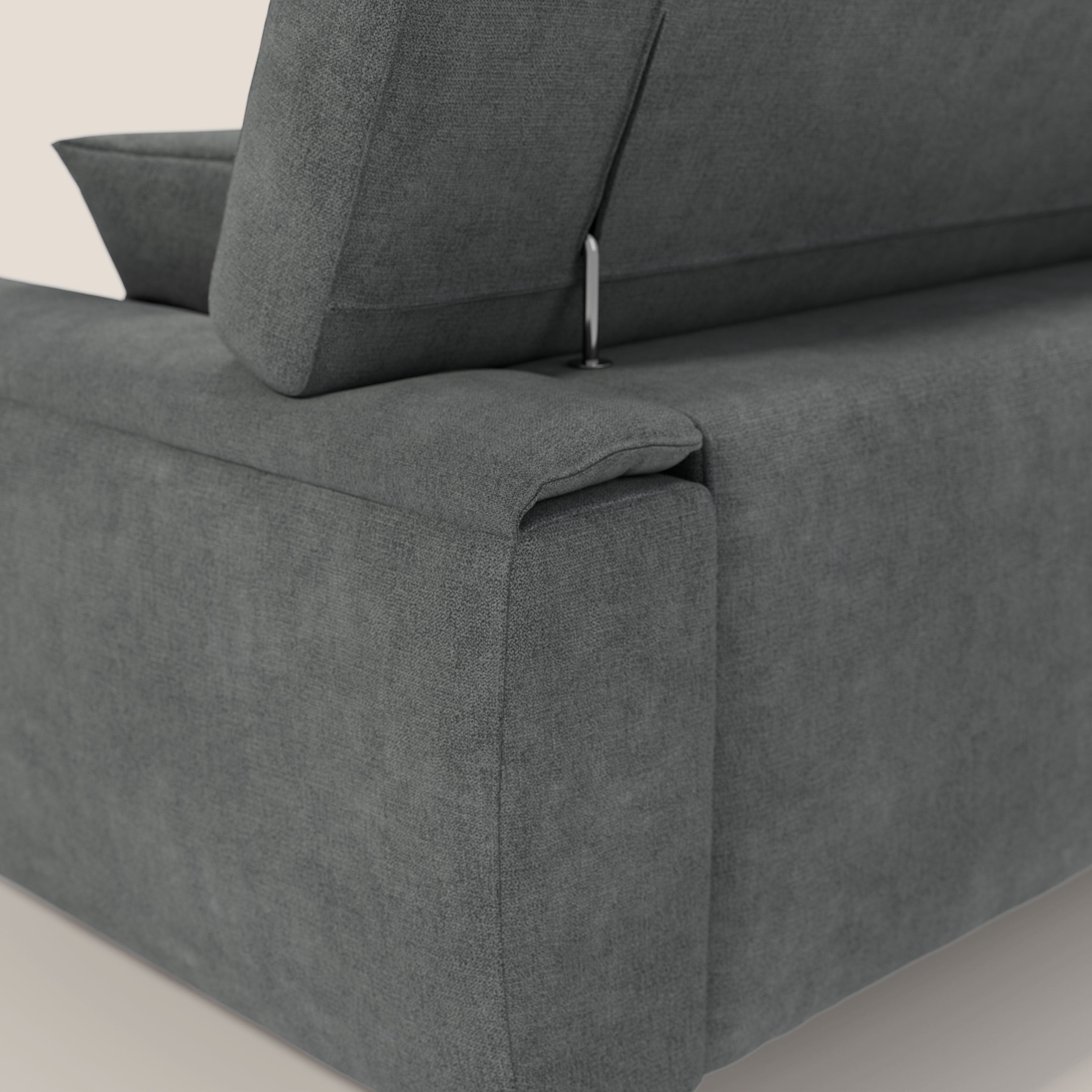 Caravaggio divano con sedute allungabili e poggiatesta reclinabili in tessuto impermeabile T02 - divani.store