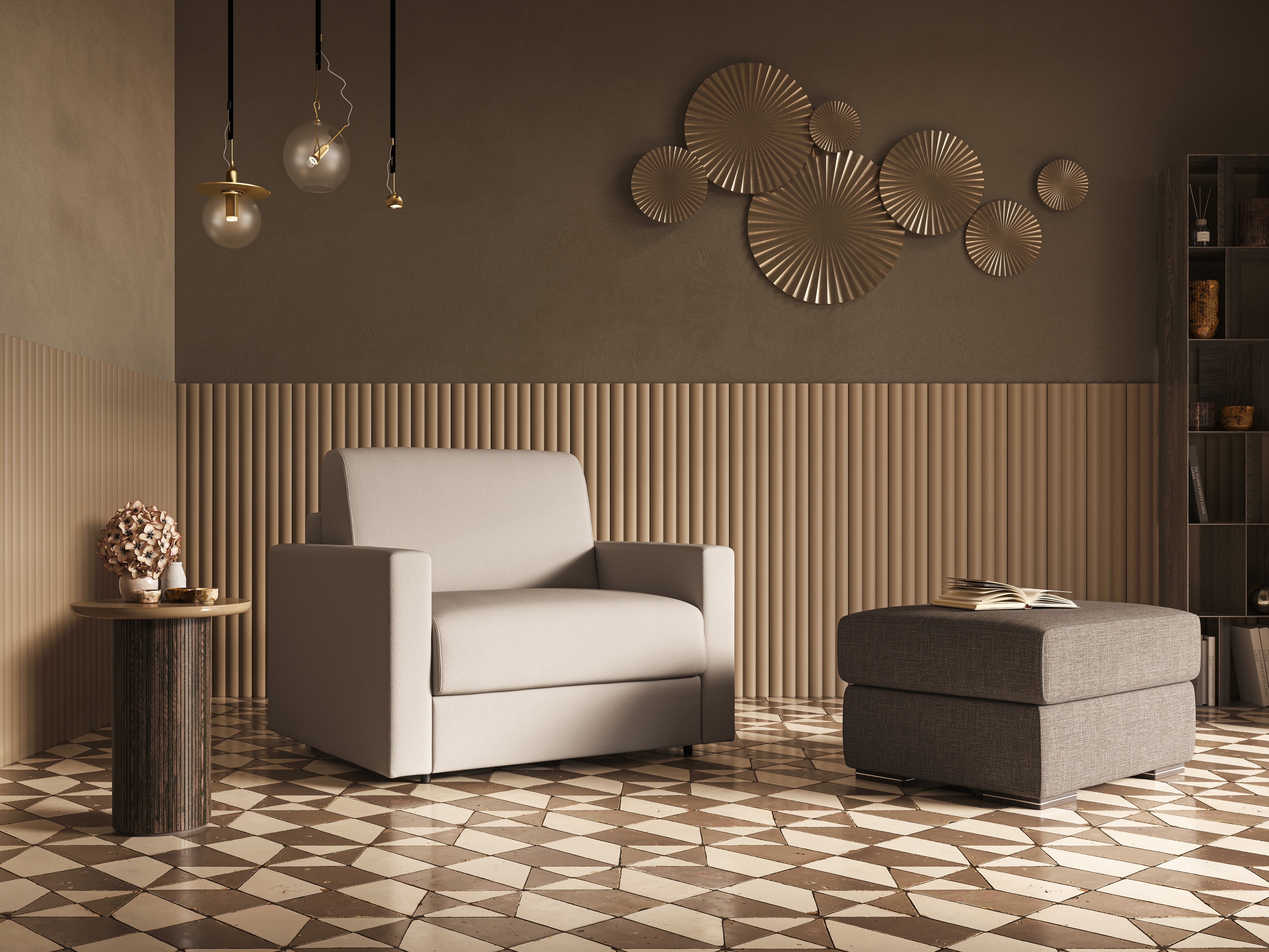 Chris poltrona letto in tessuto impermeabile T13 blu - divani.store