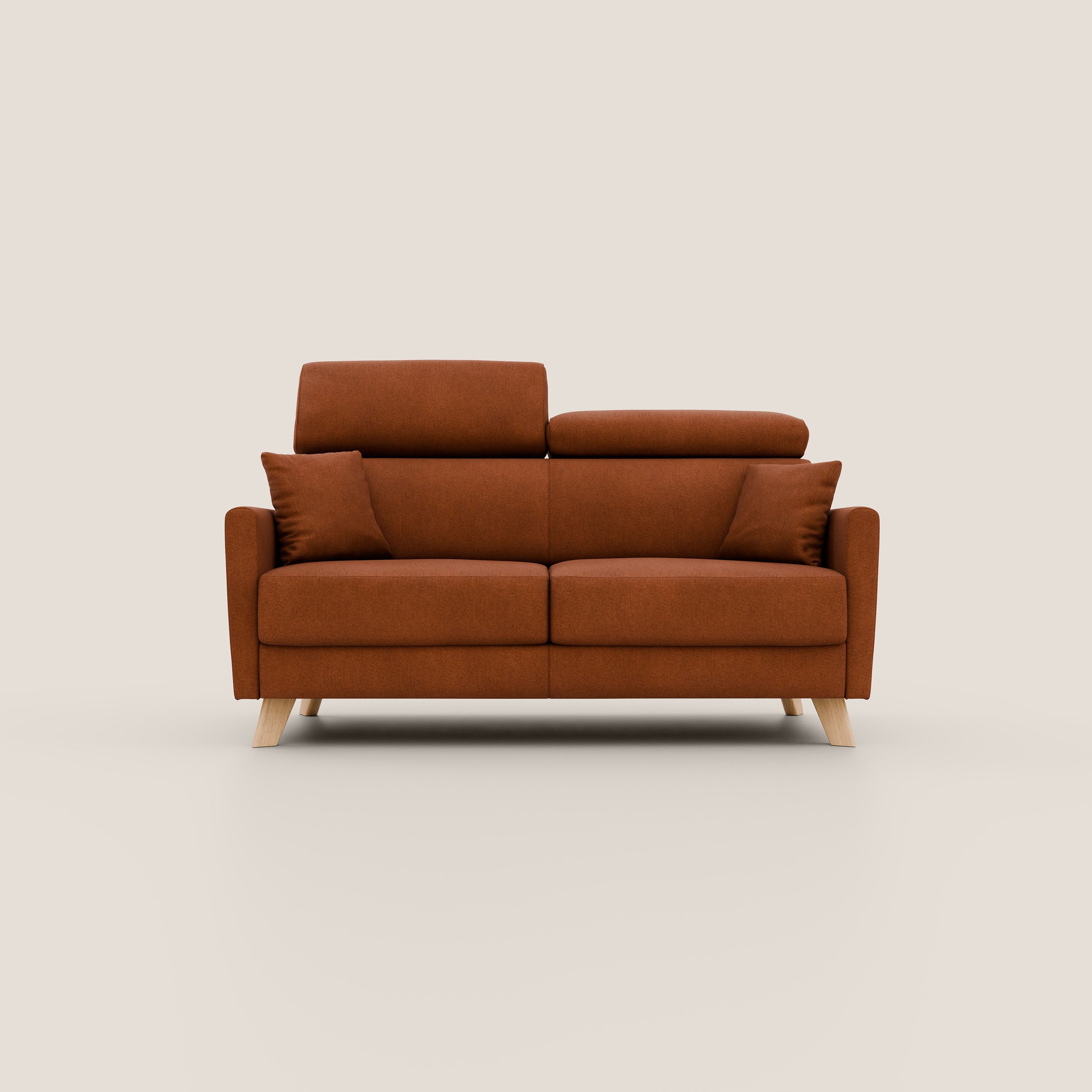 Francy divano letto matrimoniale con poggiatesta regolabili in tessuto impermeabile e smacchiabile T17 - divani.store