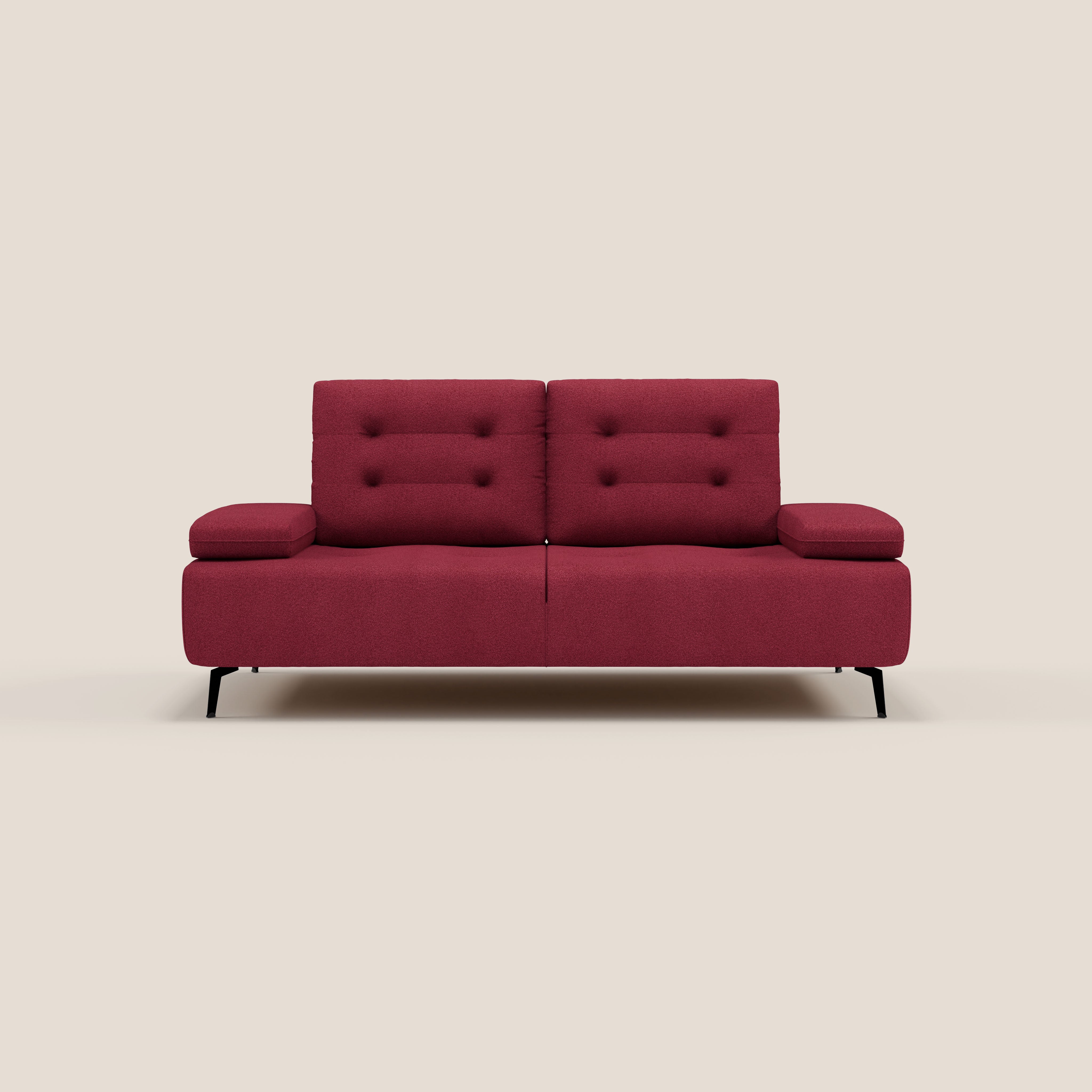 Lugano Divano 3 posti con schienali e braccioli traslanti in morbido bouclé impermeabile T07 - divani.store