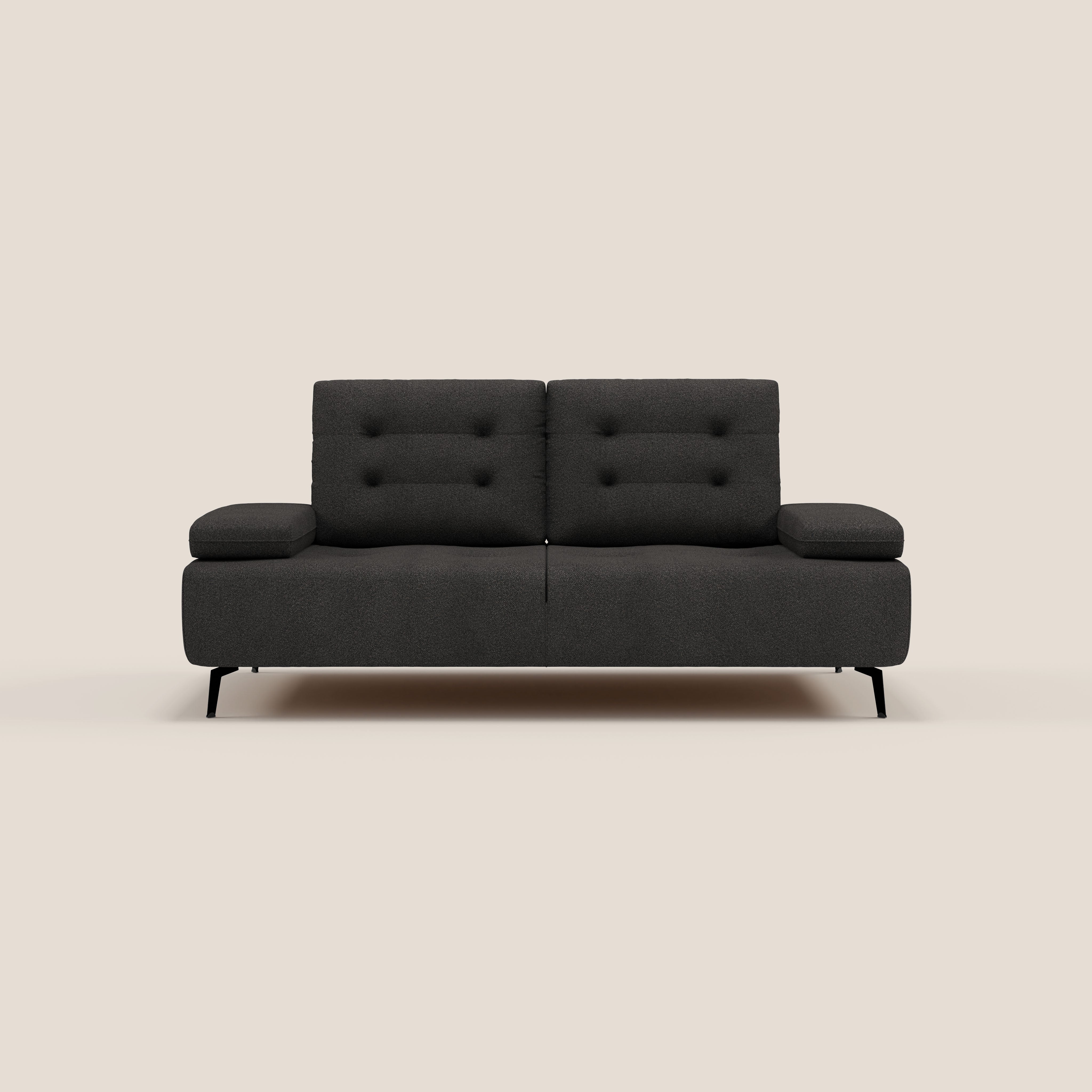 Lugano Divano 3 posti con schienali e braccioli traslanti in morbido bouclé impermeabile T07 - divani.store