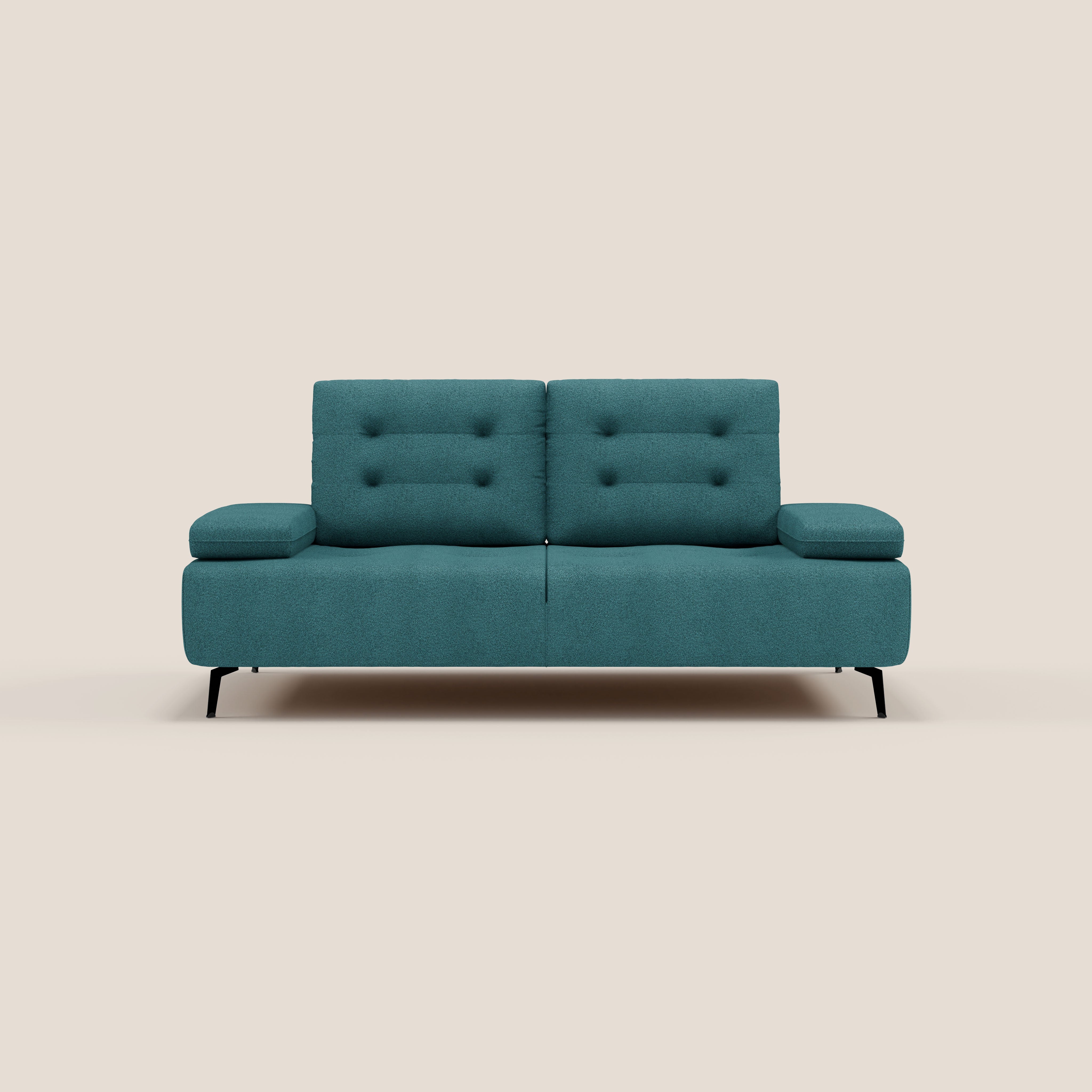 Lugano Divano 3 posti con schienali e braccioli traslanti in morbido bouclé impermeabile T07 - divani.store