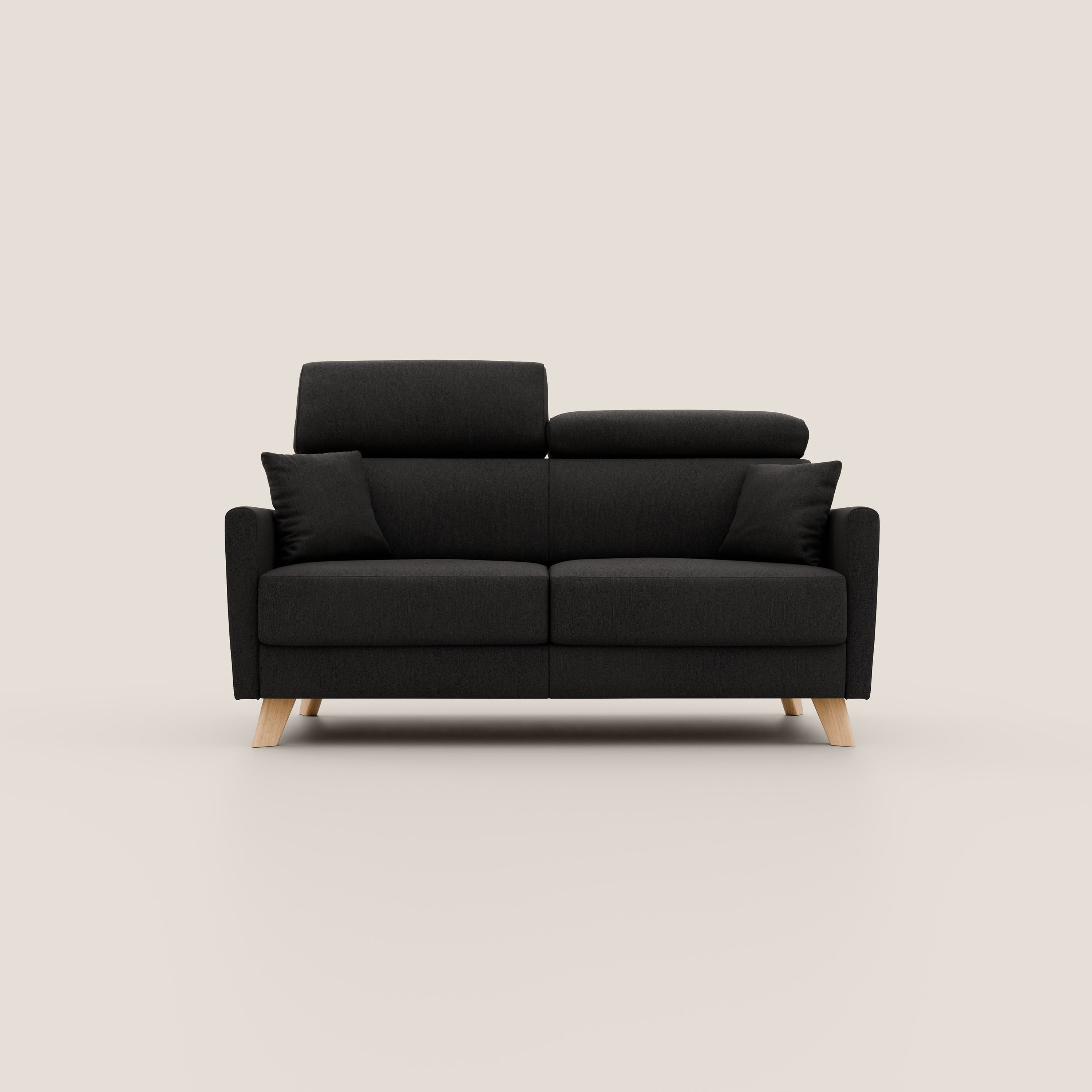 Francy divano letto matrimoniale con poggiatesta regolabili in tessuto impermeabile e smacchiabile T17 - divani.store