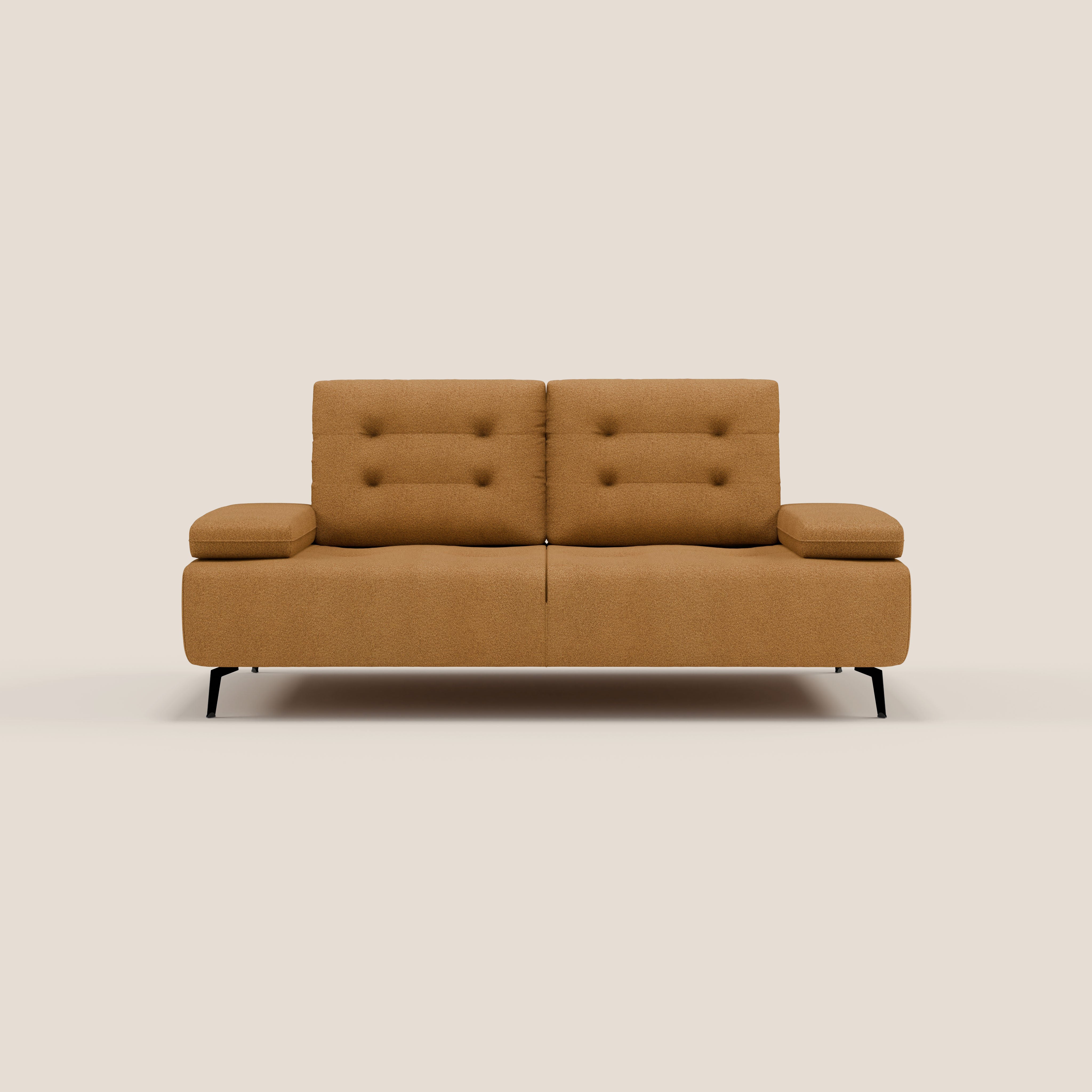 Lugano Divano 3 posti con schienali e braccioli traslanti in morbido bouclé impermeabile T07 - divani.store