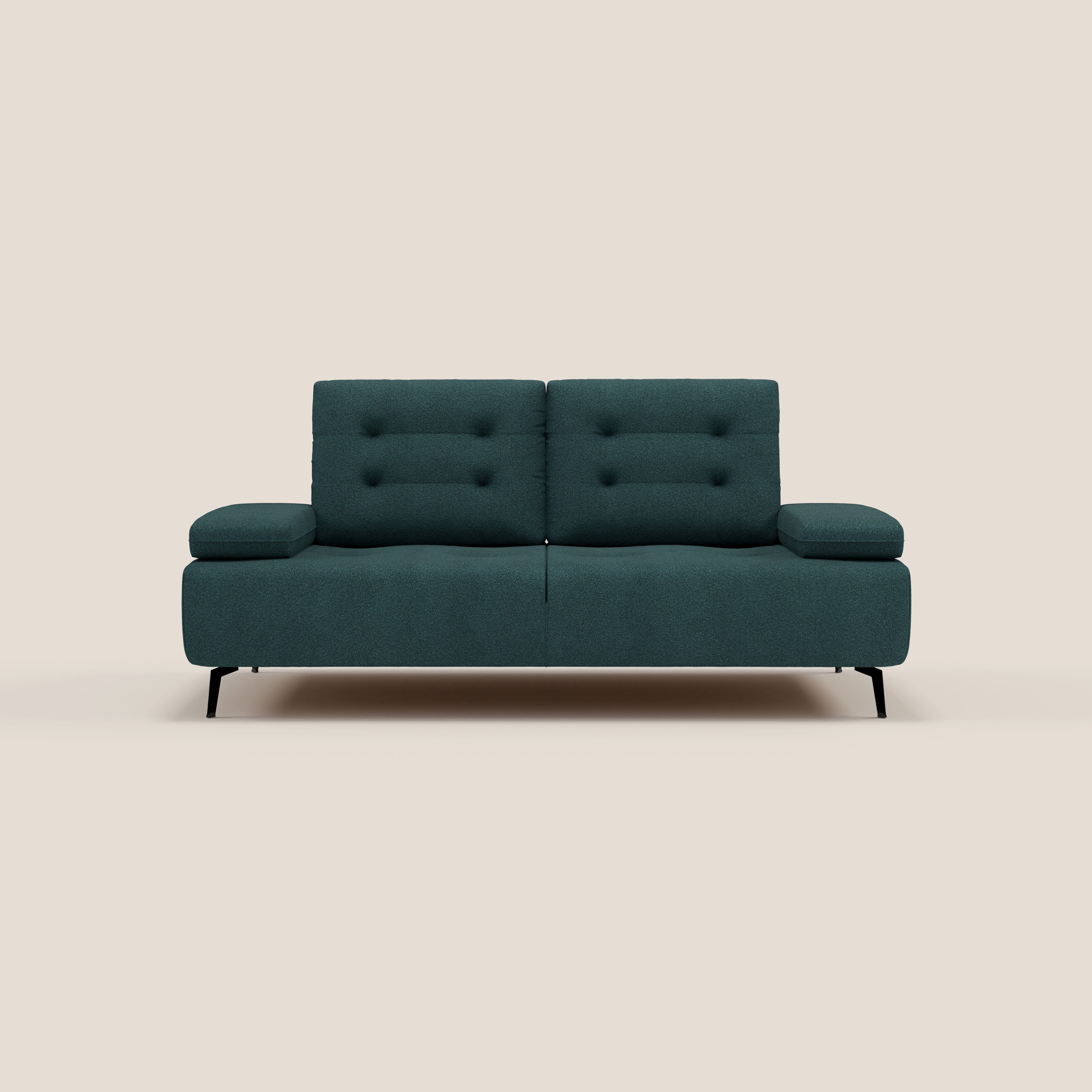 Lugano Divano 3 posti con schienali e braccioli traslanti in morbido bouclé impermeabile T07 - divani.store