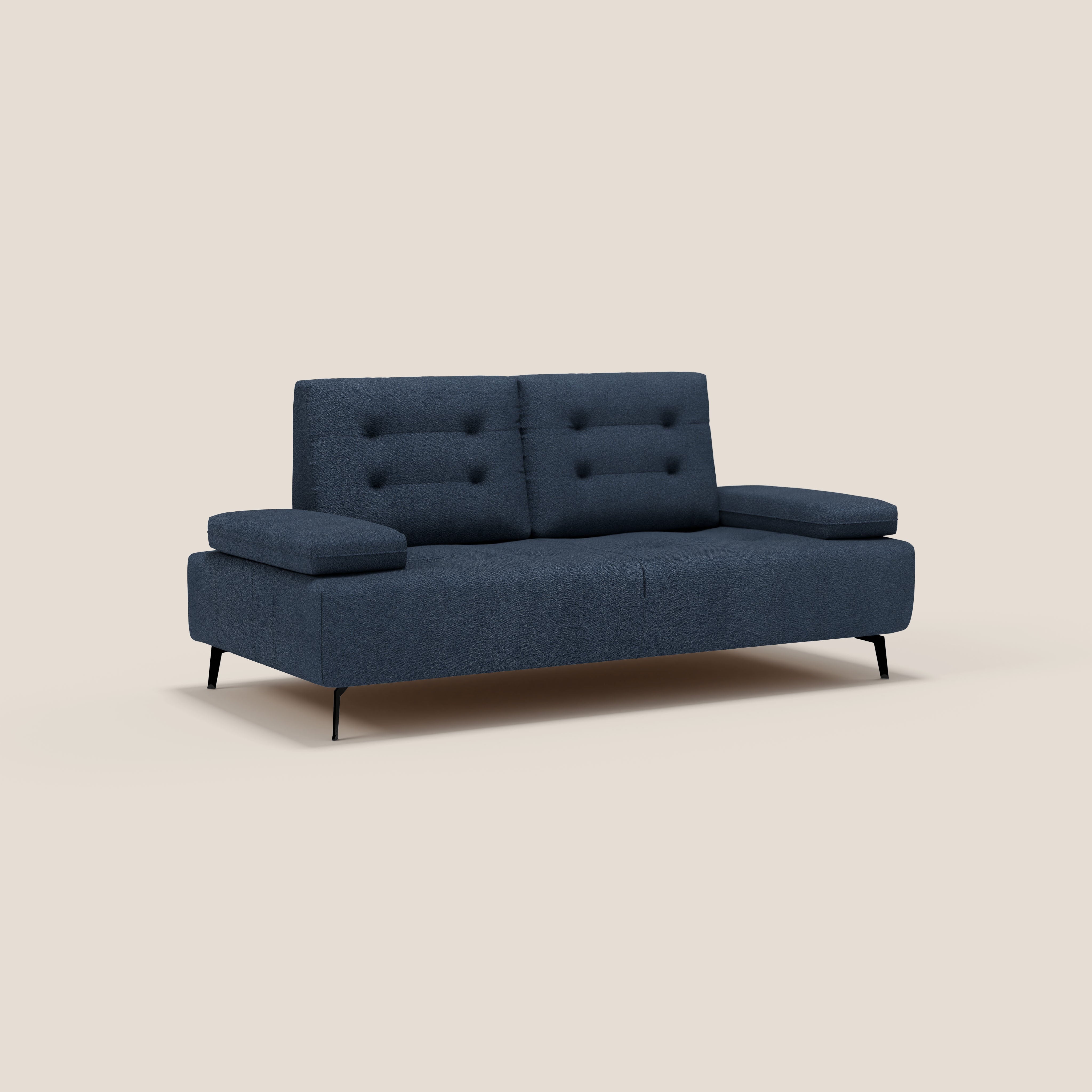 Lugano Divano 3 posti con schienali e braccioli traslanti in morbido bouclé impermeabile T07 - divani.store