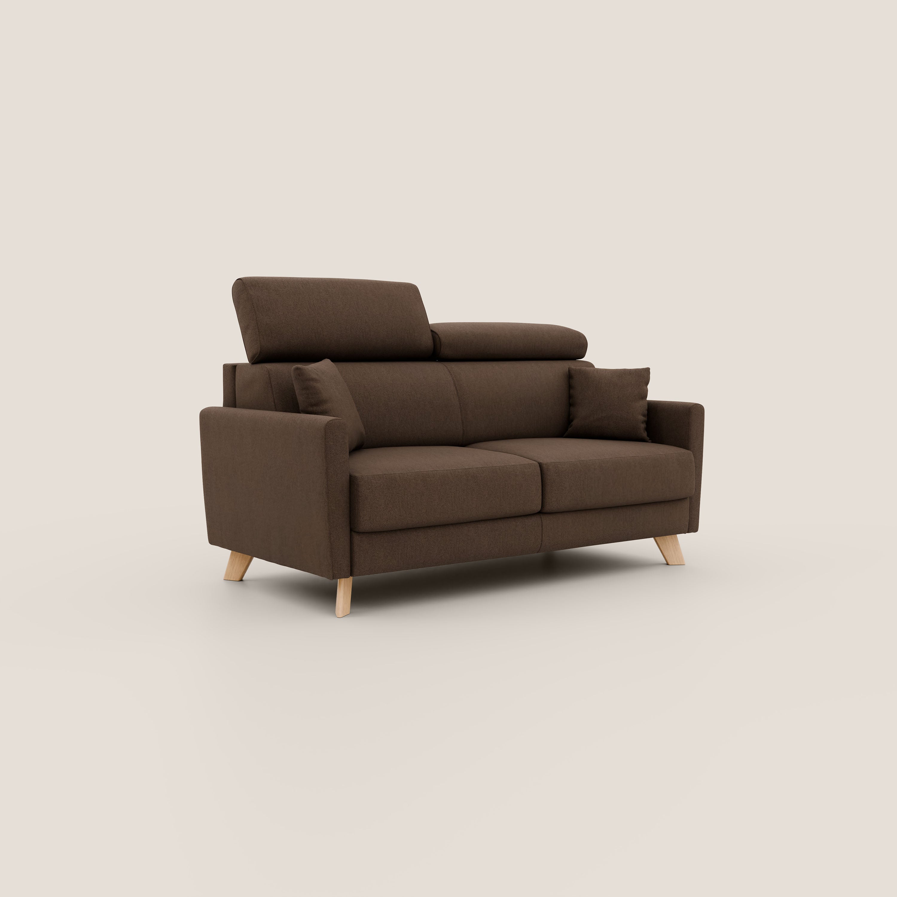 Francy divano letto matrimoniale con poggiatesta regolabili in tessuto impermeabile e smacchiabile T17 - divani.store