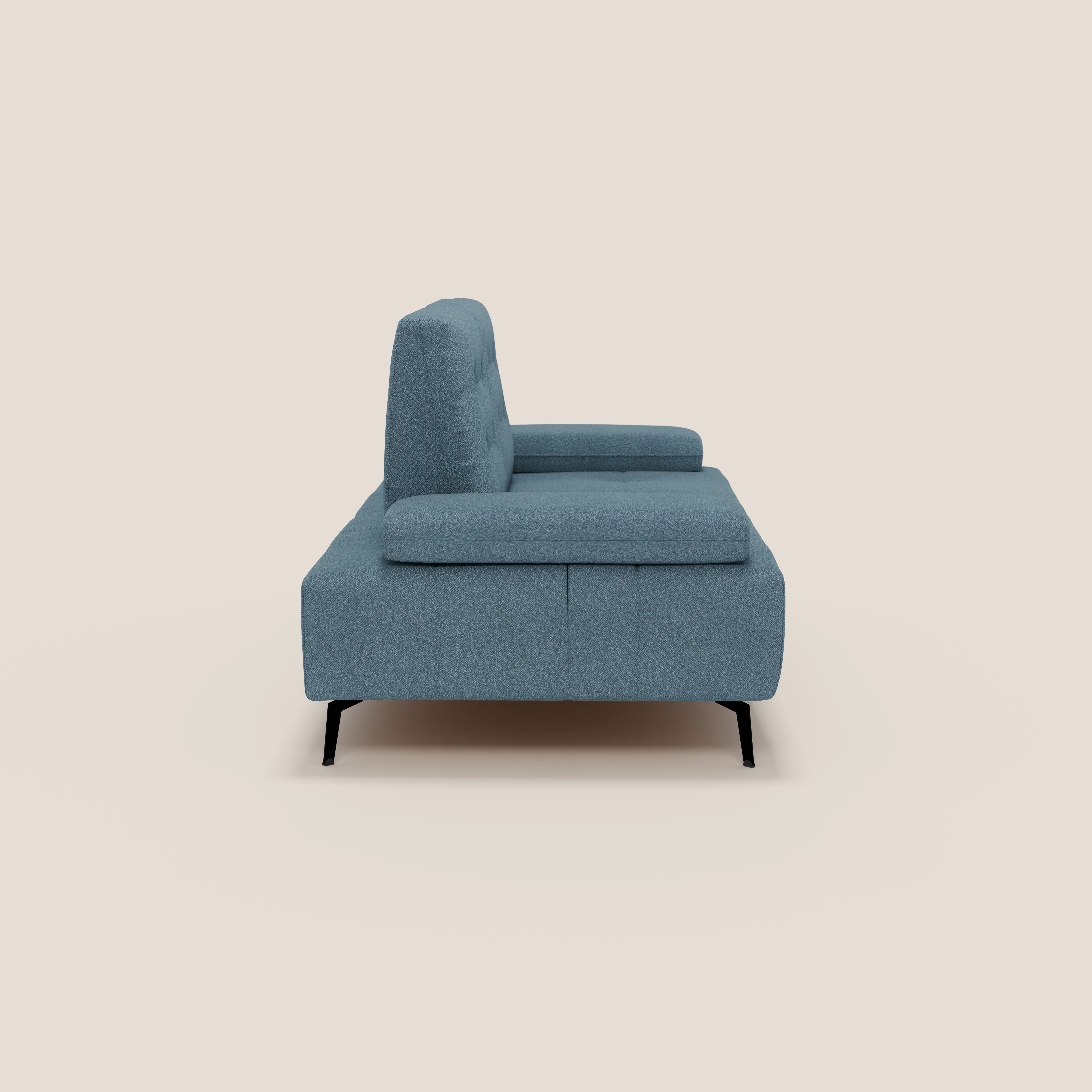 Lugano Divano 3 posti con schienali e braccioli traslanti in morbido bouclé impermeabile T07 - divani.store