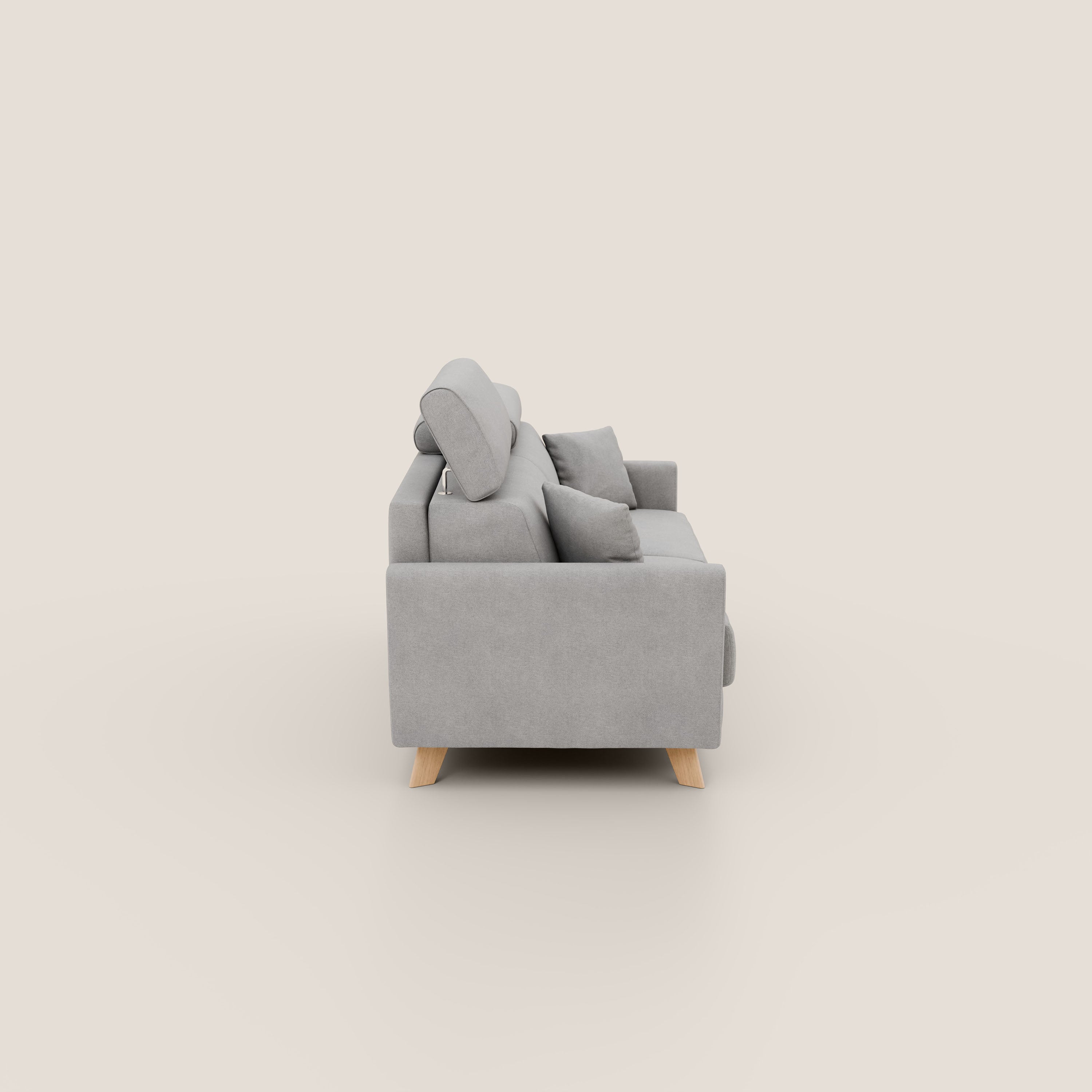 Francy divano letto matrimoniale con poggiatesta regolabili in tessuto impermeabile e smacchiabile T17 - divani.store