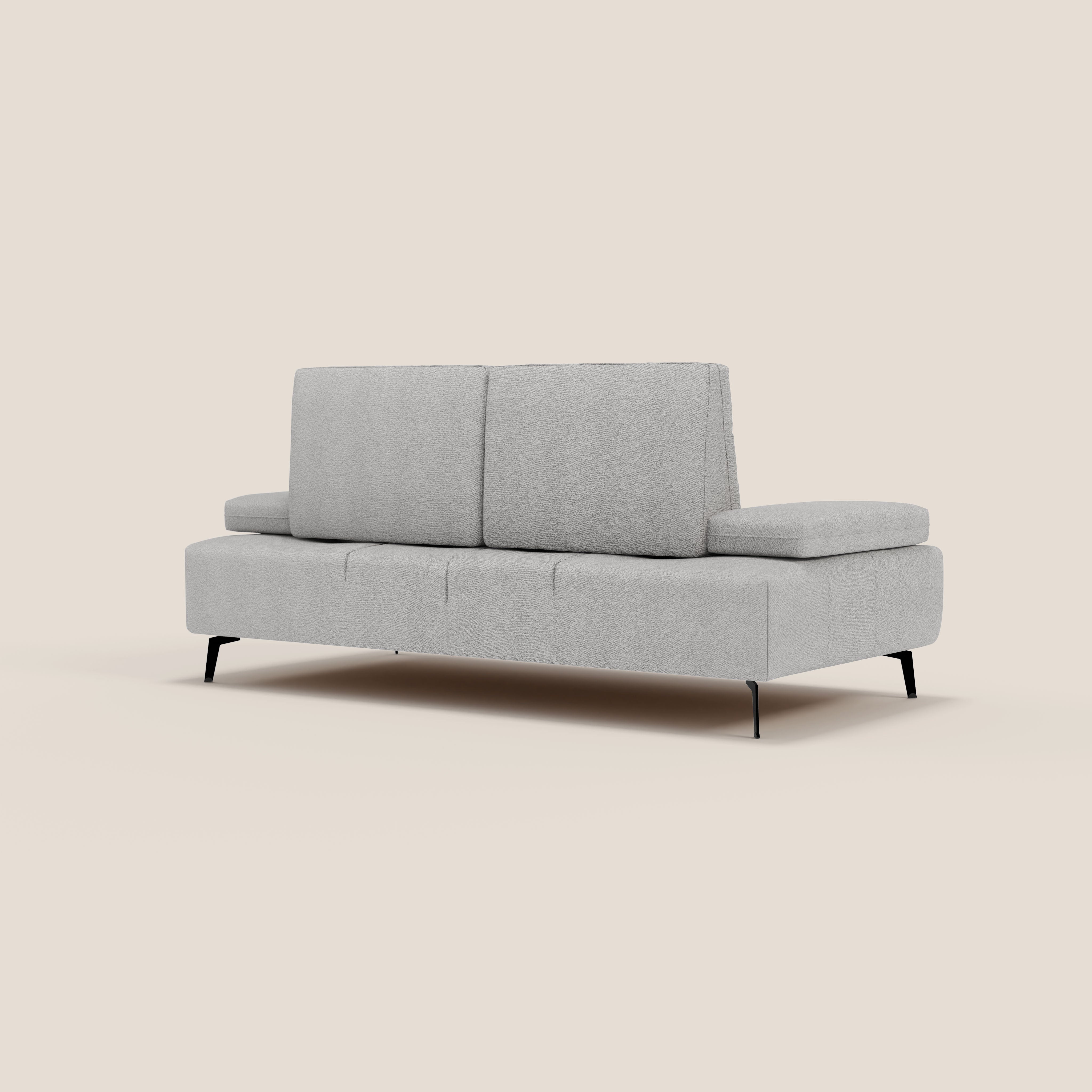 Lugano Divano 3 posti con schienali e braccioli traslanti in morbido bouclé impermeabile T07 - divani.store