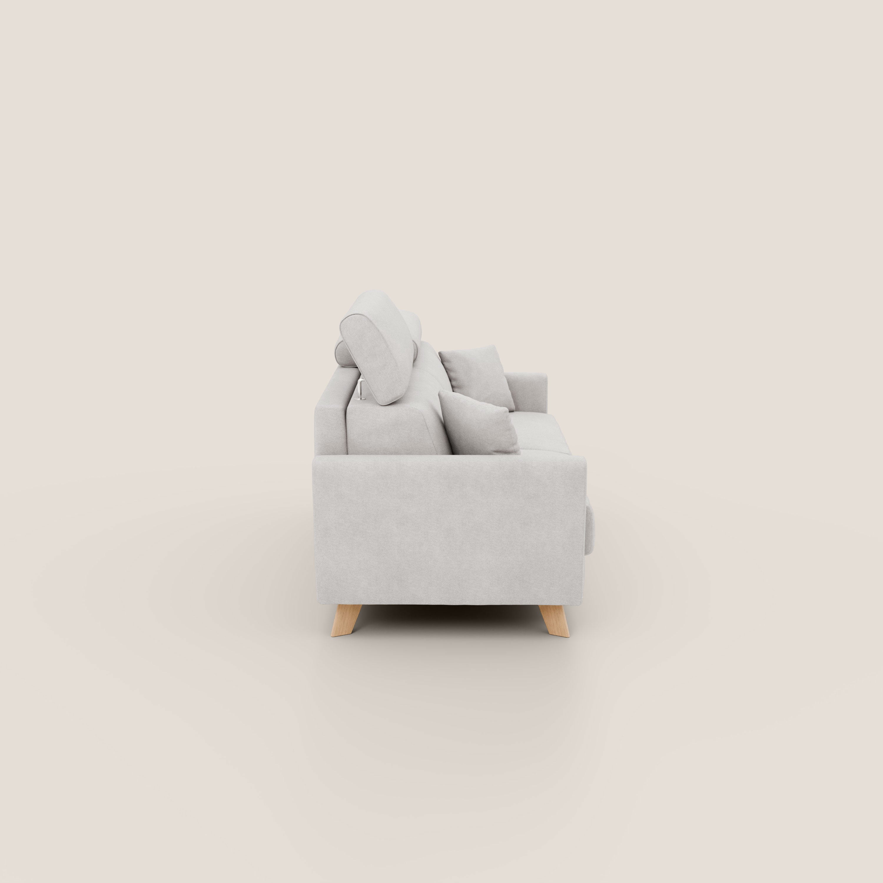 Francy divano letto matrimoniale con poggiatesta regolabili in tessuto impermeabile e smacchiabile T17 - divani.store