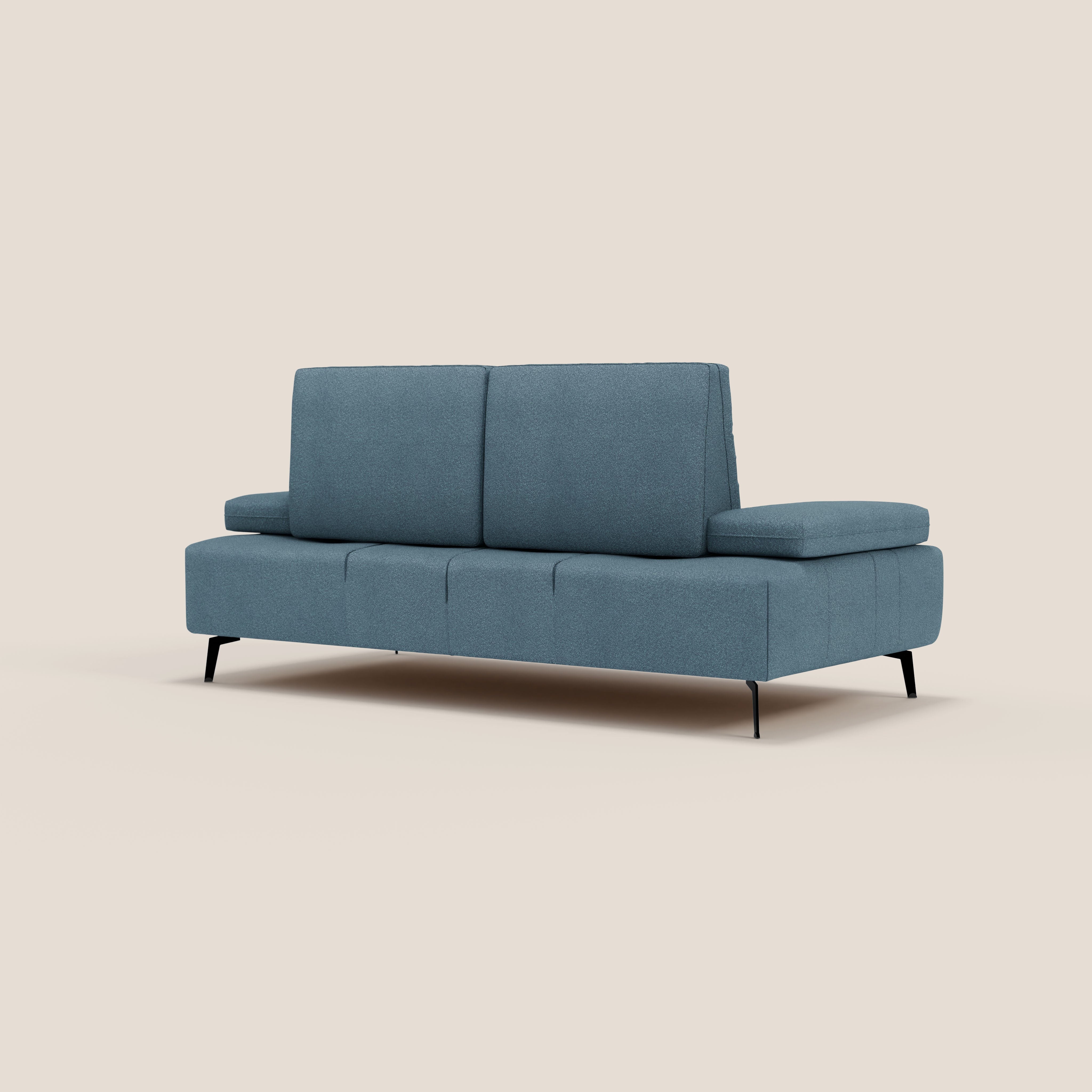 Lugano Divano 3 posti con schienali e braccioli traslanti in morbido bouclé impermeabile T07 - divani.store